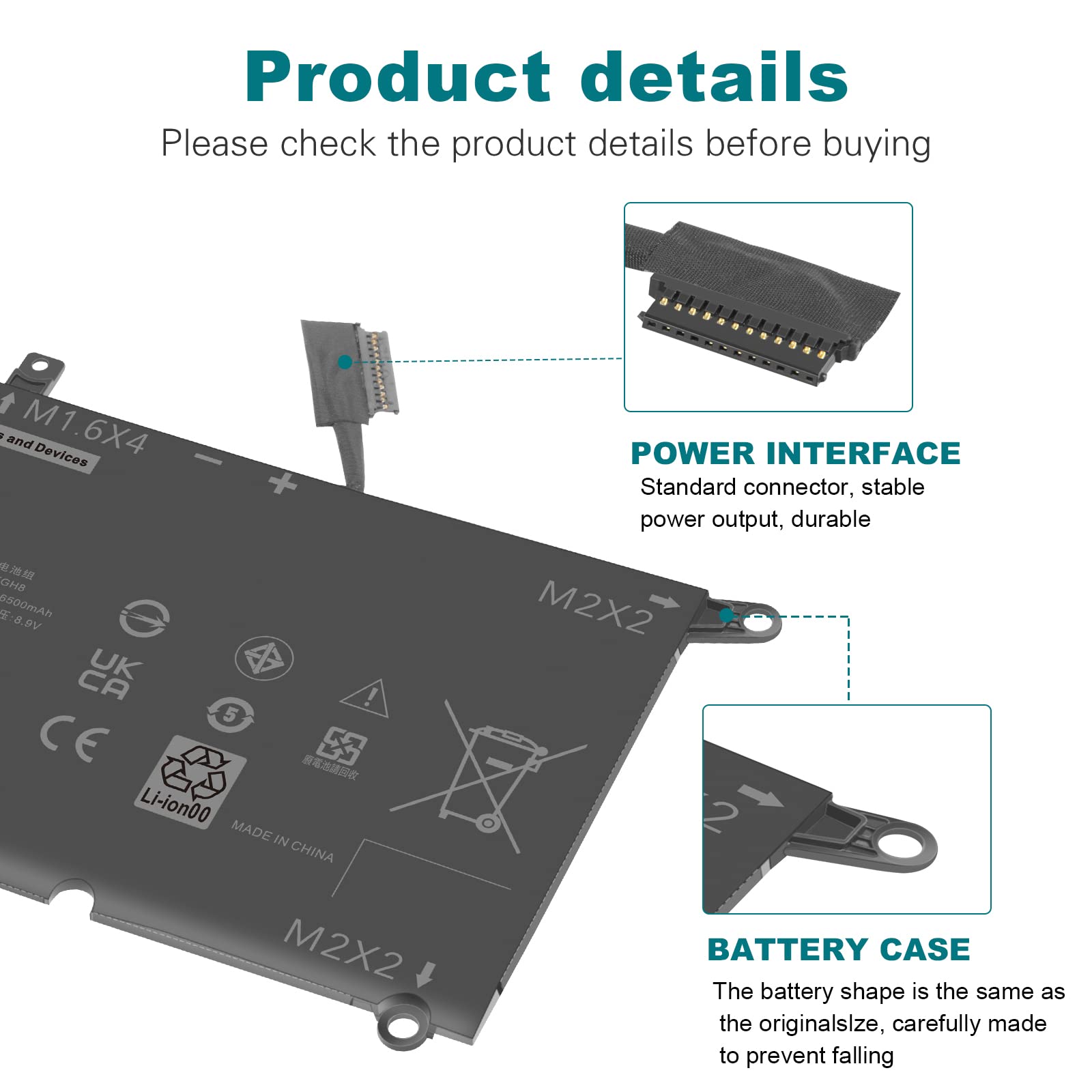 Foto 5 pulgar | Battery Fancy: Comprar Dxgh8 Para Dell Xps 13 9370 9380 2019 - Venta Internacional.