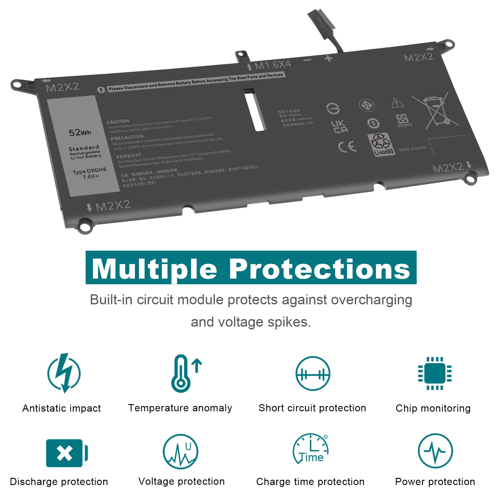 Foto 6 pulgar | Battery Fancy: Comprar Dxgh8 Para Dell Xps 13 9370 9380 2019 - Venta Internacional.