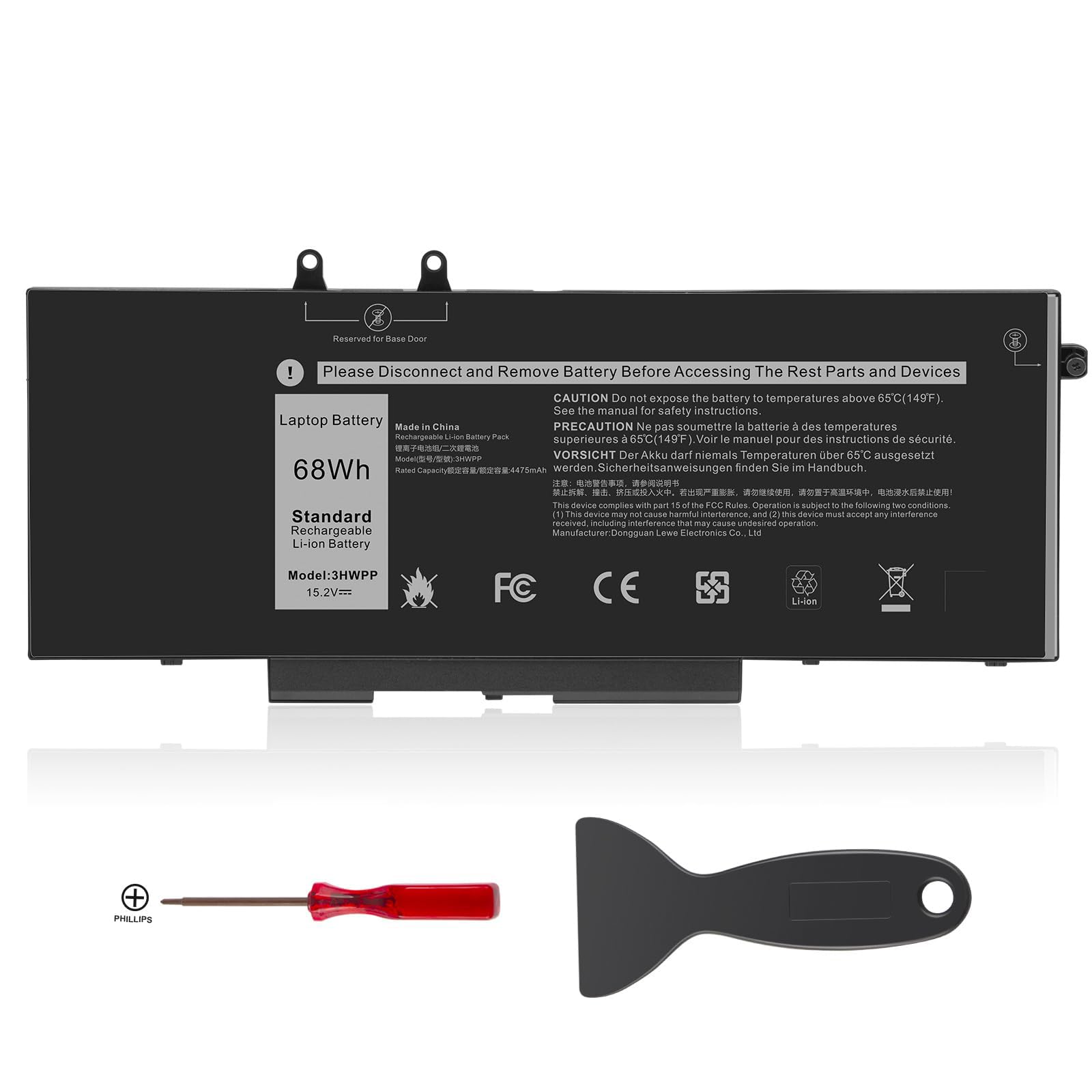 Batería De Repuesto Para Portátil Tree.nb 3hwpp 68wh 15.2v Negra - Venta Internacional.