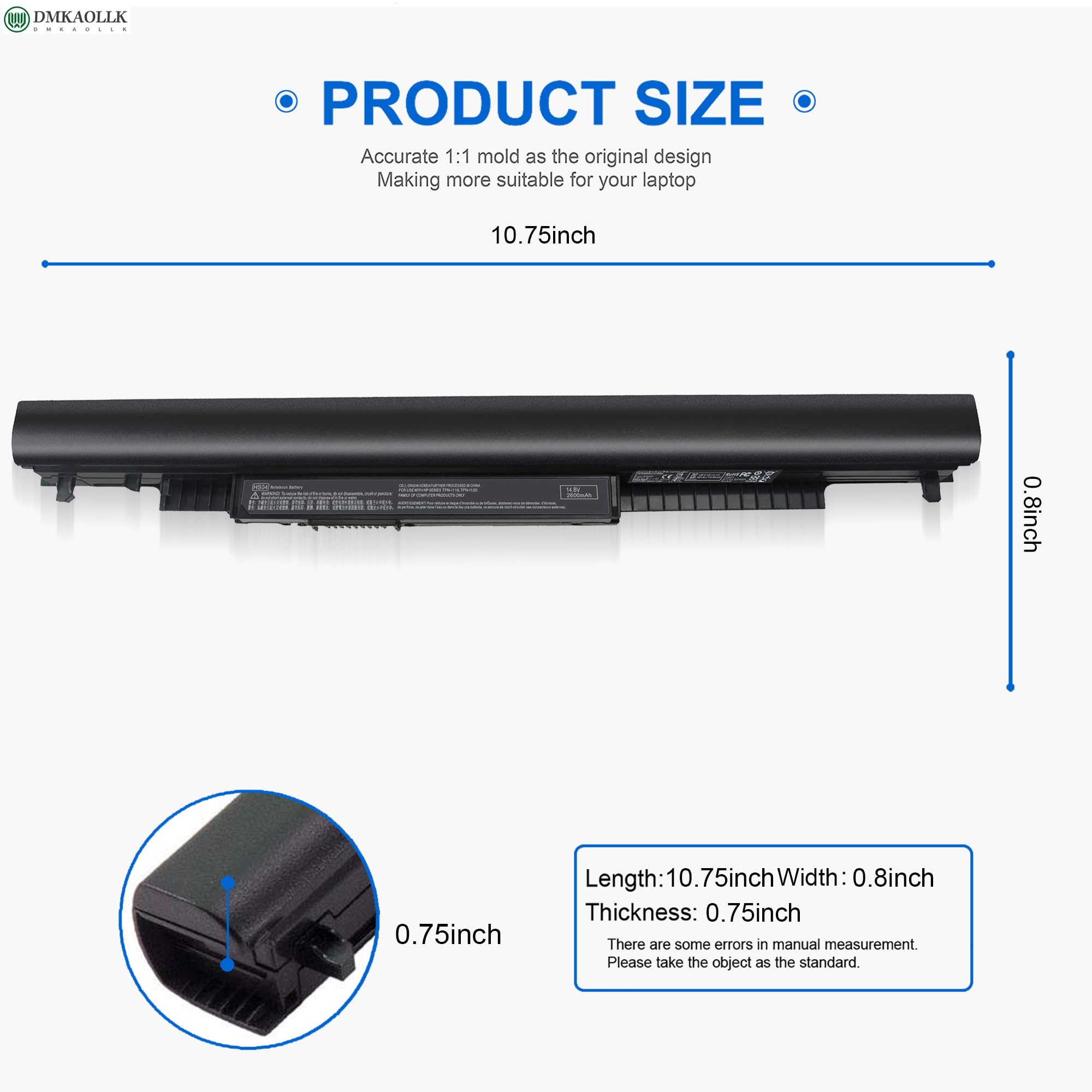 Foto 5 | Batería Portátil Dmkaollk Hs03 Hs04 Para Hp Serie 14 15 - Venta Internacional.
