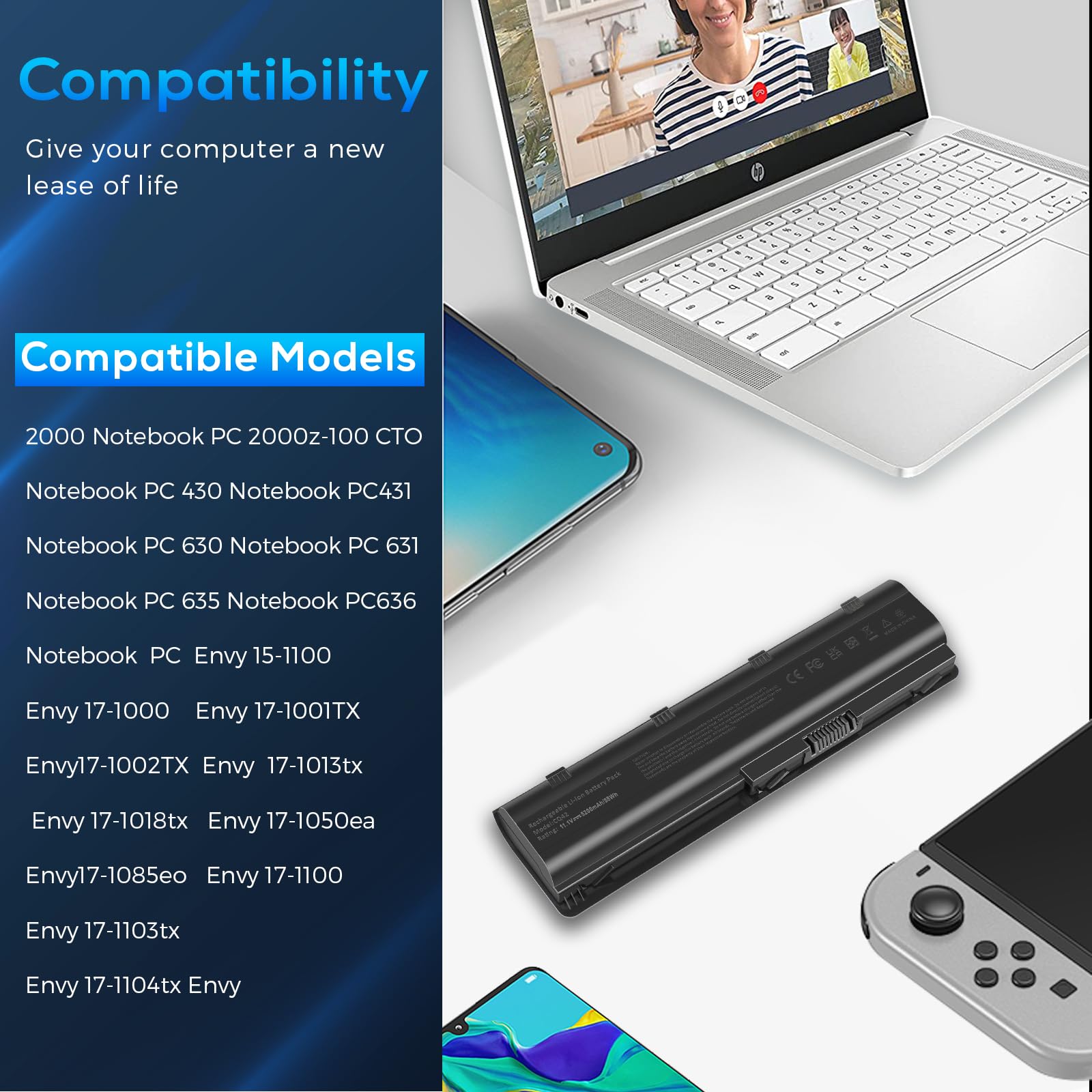 Foto 6 | Batería Portátil Fancy Buying Mu06 Mu09 Para Hp Pavilion - Venta Internacional.
