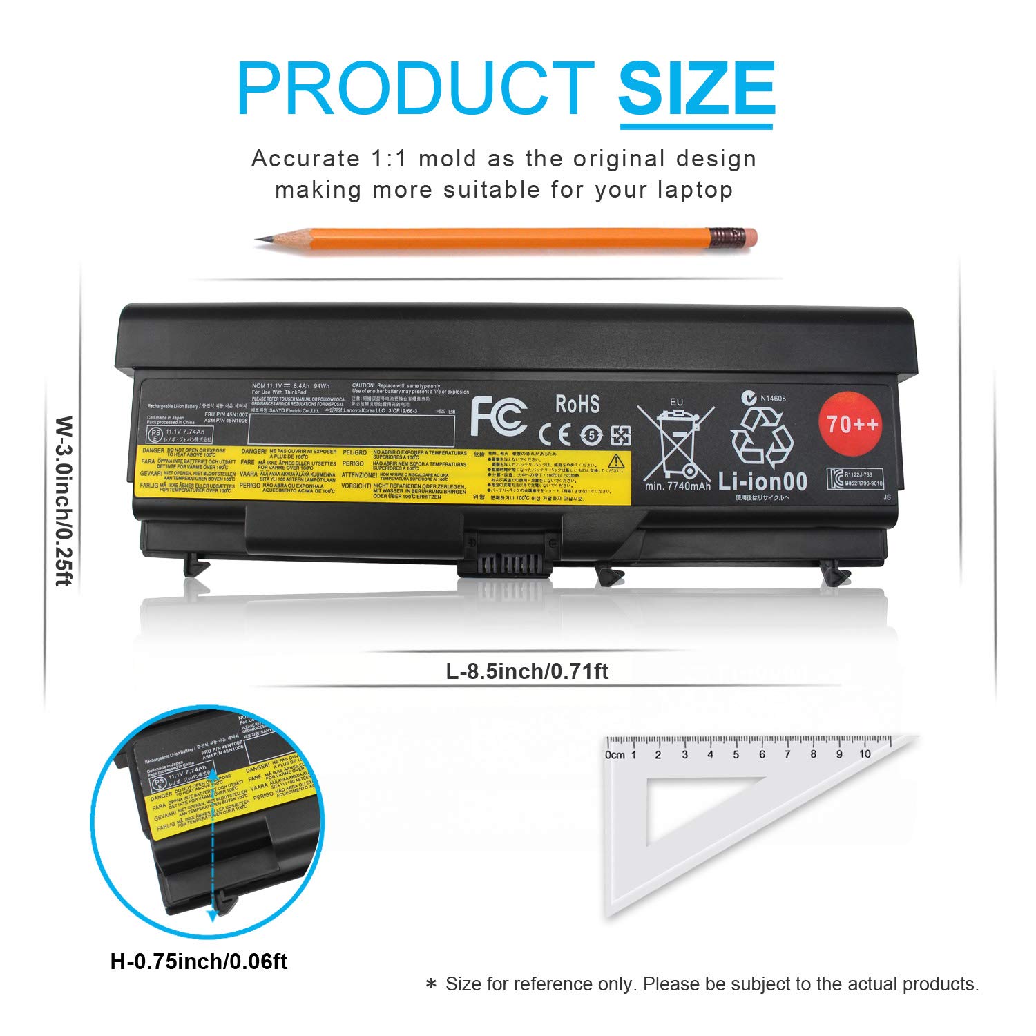 Foto 3 pulgar | Batería Emanjor 70++  11 1 V  94 Wh  9 Celdas  Compatible Con Lenovo T430 - Venta Internacional.