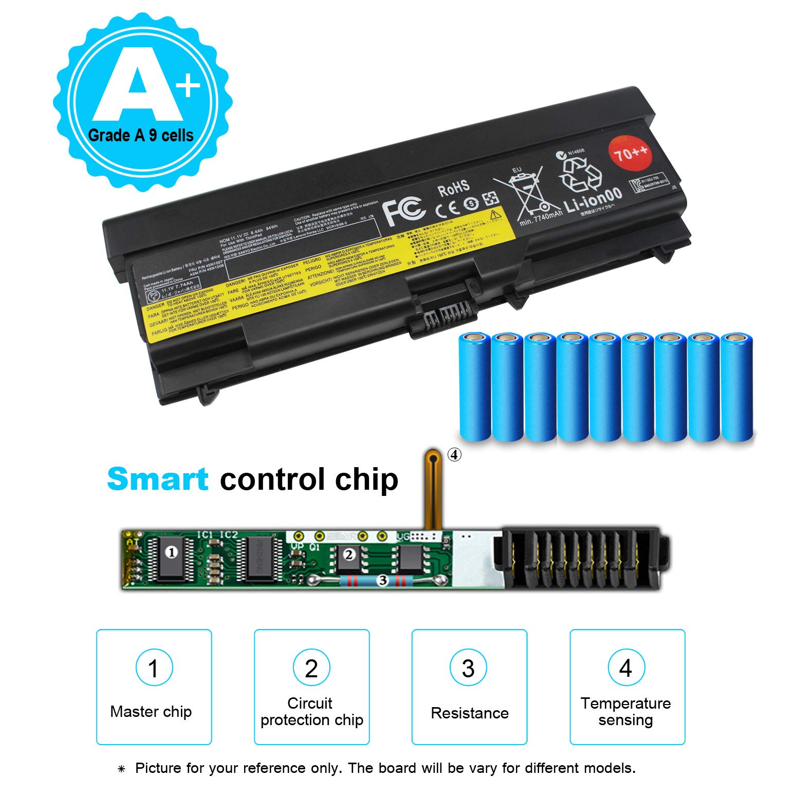 Foto 4 | Batería Emanjor 70++  11 1 V  94 Wh  9 Celdas  Compatible Con Lenovo T430 - Venta Internacional.