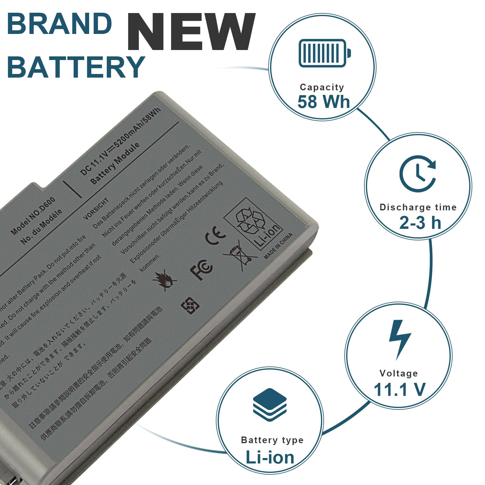 Foto 3 pulgar | Comprar Una Batería Portátil Para Dell Latitude D600 D505 D610 - Venta Internacional.