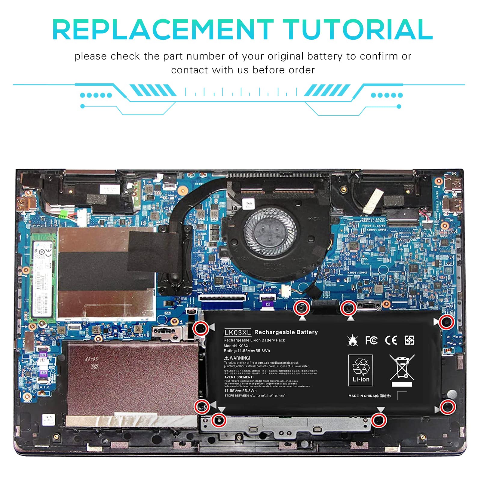 Foto 7 pulgar | Batería De Repuesto Tree.nb Lk03xl Para Hp Envy X360 15/17 - Venta Internacional.