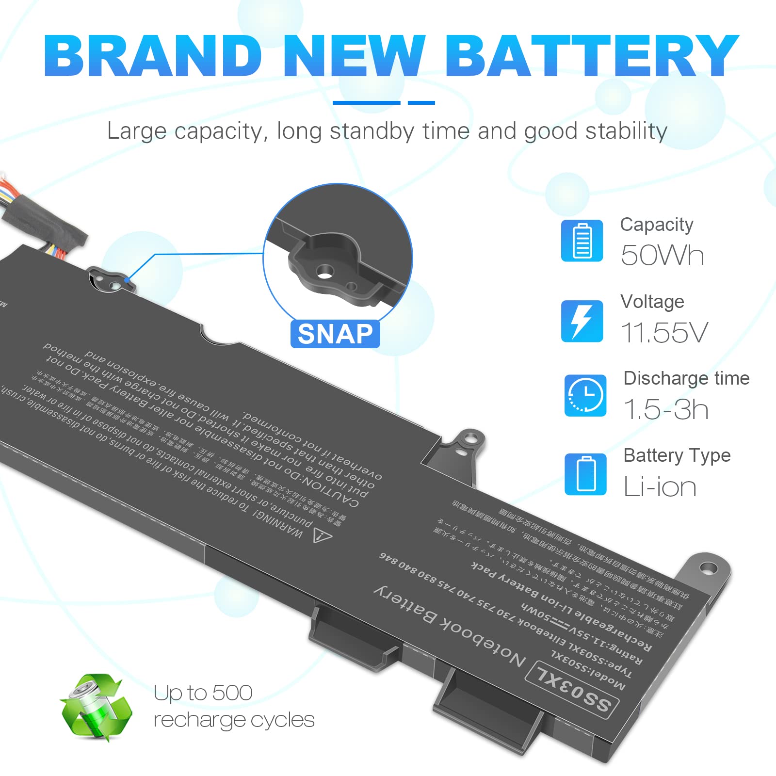 Foto 4 | Batería Fancy Buying Ss03xl 933321-855 Para Hp Elitebook - Venta Internacional.