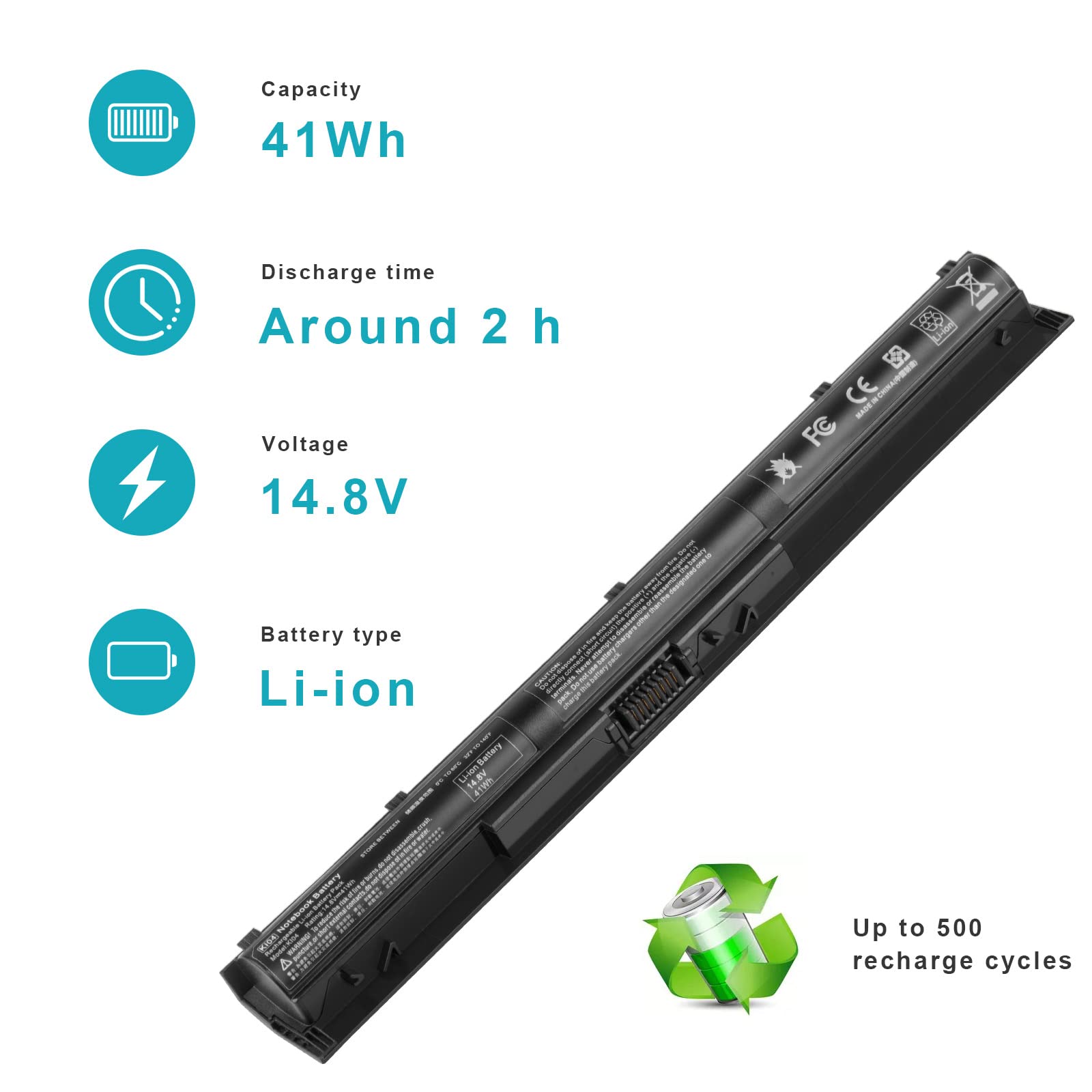 Foto 2 | Batería Fancy Buying Ki04 De 41 Wh  14 8 V  Para Hp Pavilion 15-ab - Venta Internacional.