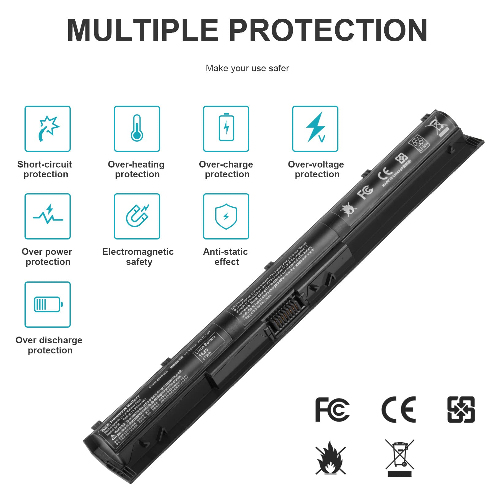 Foto 6 | Batería Fancy Buying Ki04 De 41 Wh  14 8 V  Para Hp Pavilion 15-ab - Venta Internacional.