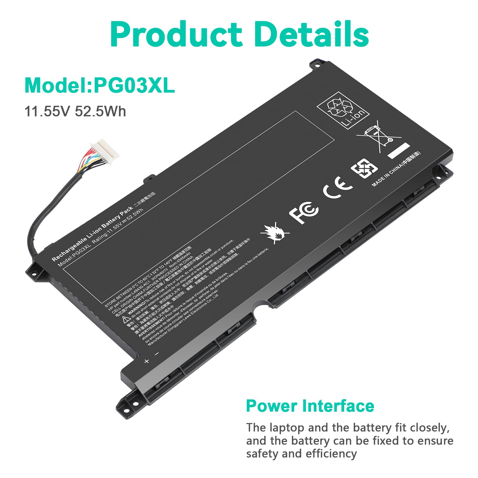 Foto 3 | Batería Fancy Comprando Pg03xl Para Hp Pavilion Gaming 15-dk - Venta Internacional.
