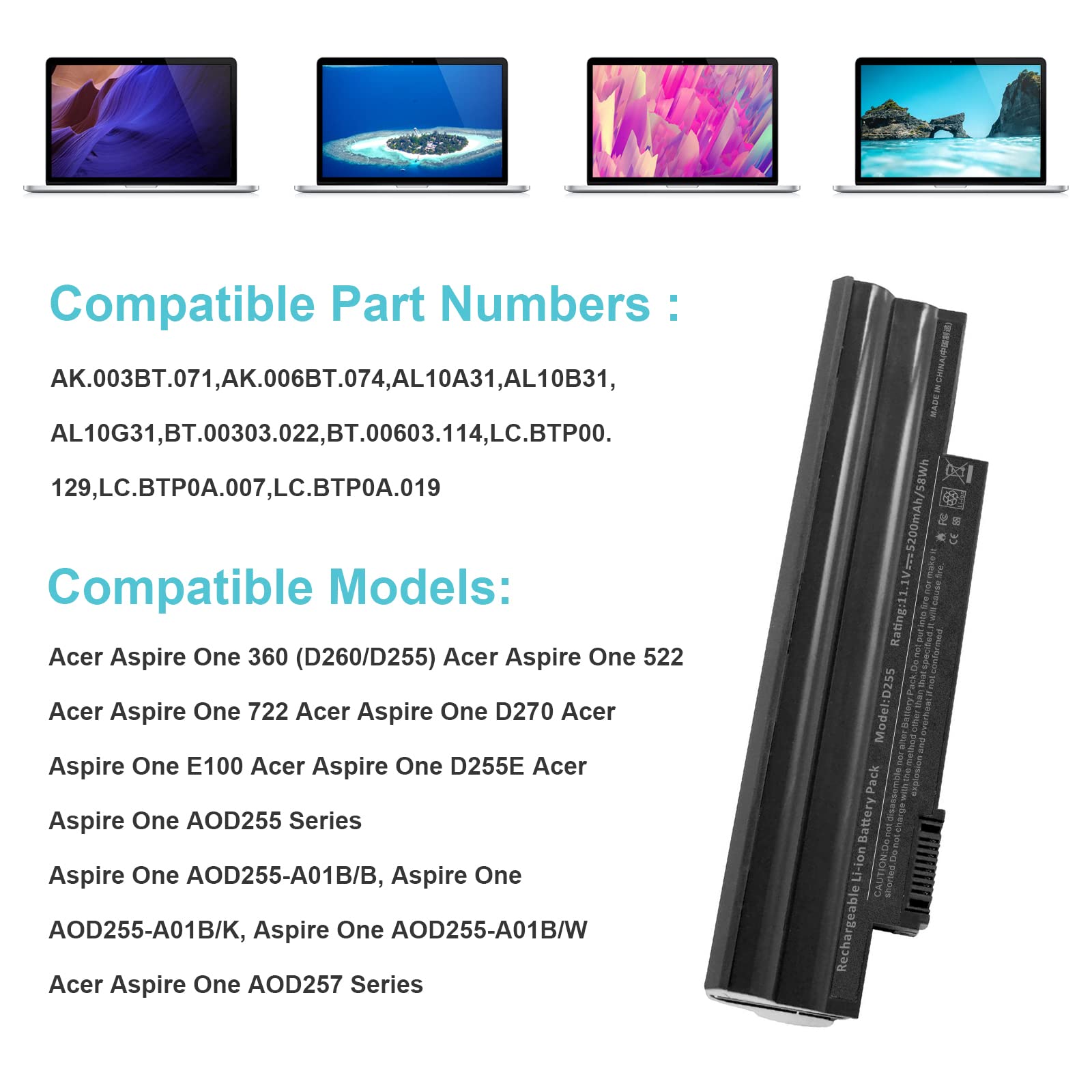 Foto 6 | Batería Fancy Buying Al10a31 Al10b31 Para Acer Aspire One - Venta Internacional.