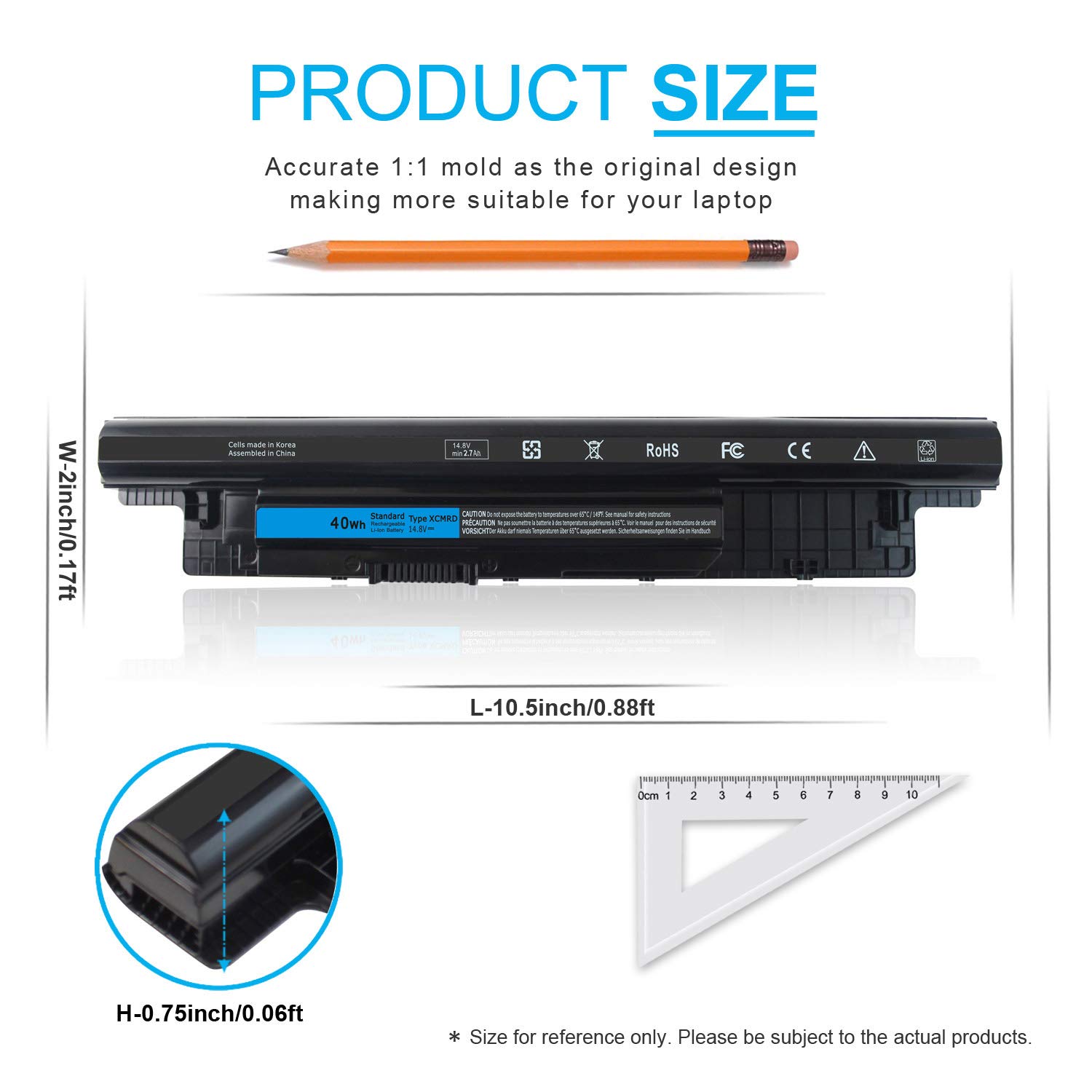 Foto 3 pulgar | Batería Emanjor Xcmrd De 40 Wh  14 8 V Para Dell Inspiron 15 3000 - Venta Internacional.