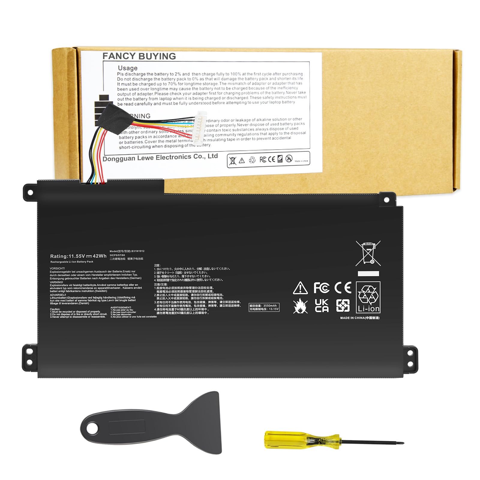 Batería Fancy Buying B31n1912 C31n1912  42 Wh  11 55 V  3 Celdas - Venta Internacional.