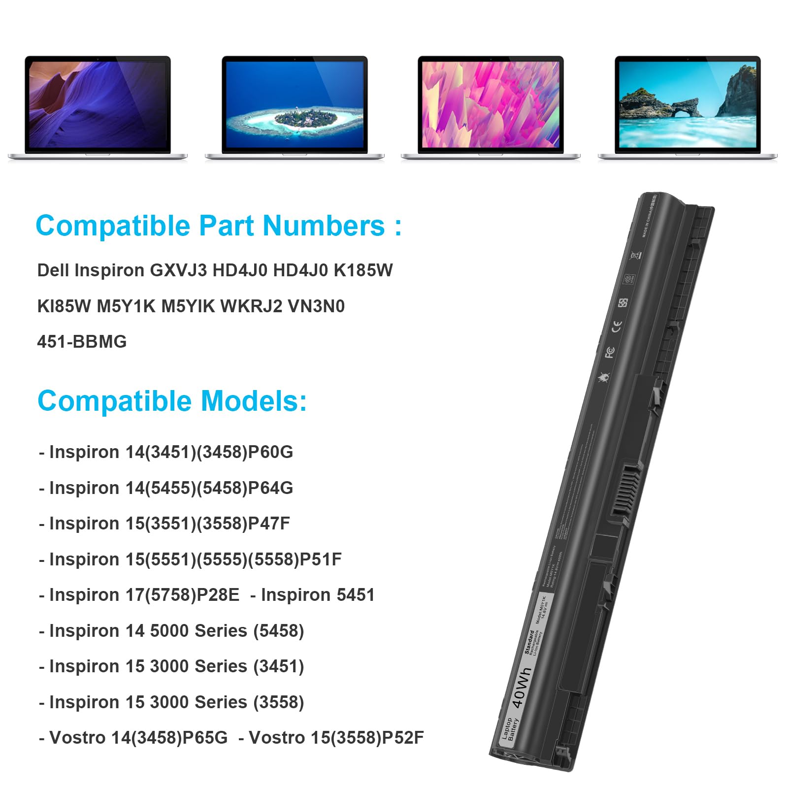 Foto 2 | Batería Tree.nb M5y1k 14 8 V 40 Wh Para Dell Inspiron 14-17 - Venta Internacional.
