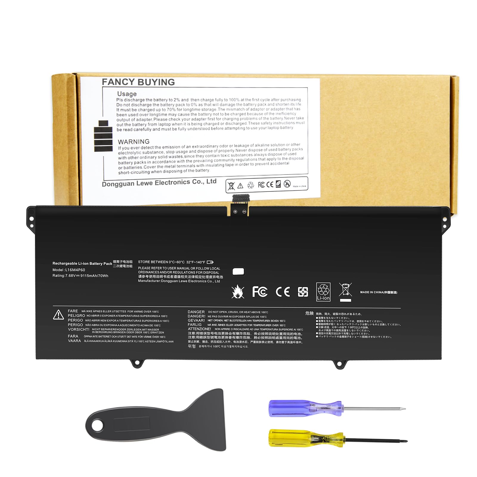 Batería Para Portátil Fancy Buying L16c4p61 L16m4p60 70 Wh 7 68 V - Venta Internacional.