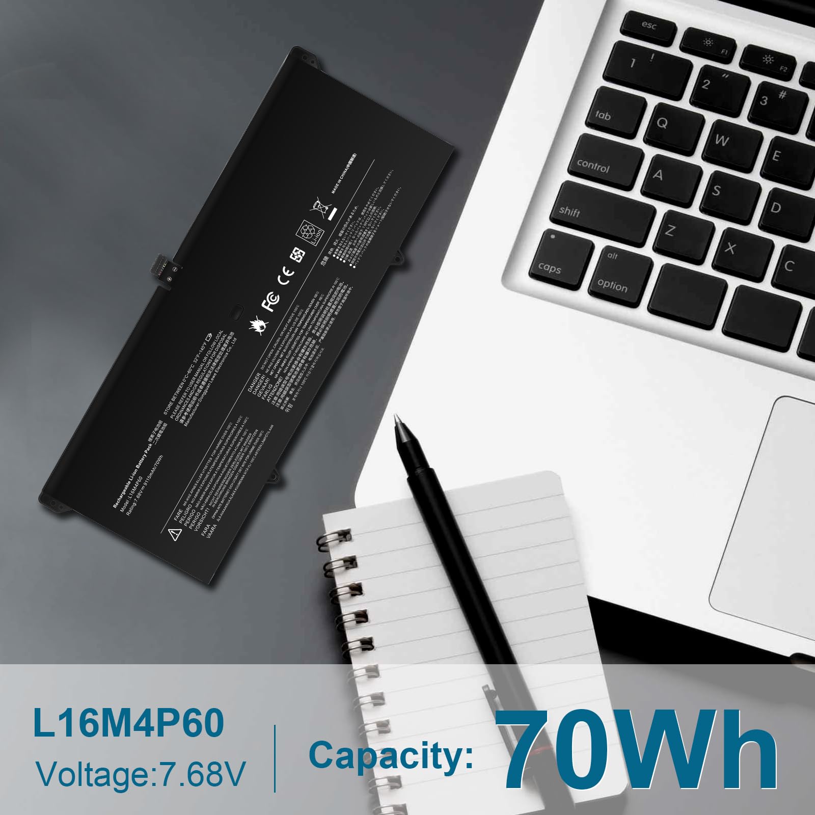 Foto 7 | Batería Para Portátil Fancy Buying L16c4p61 L16m4p60 70 Wh 7 68 V - Venta Internacional.