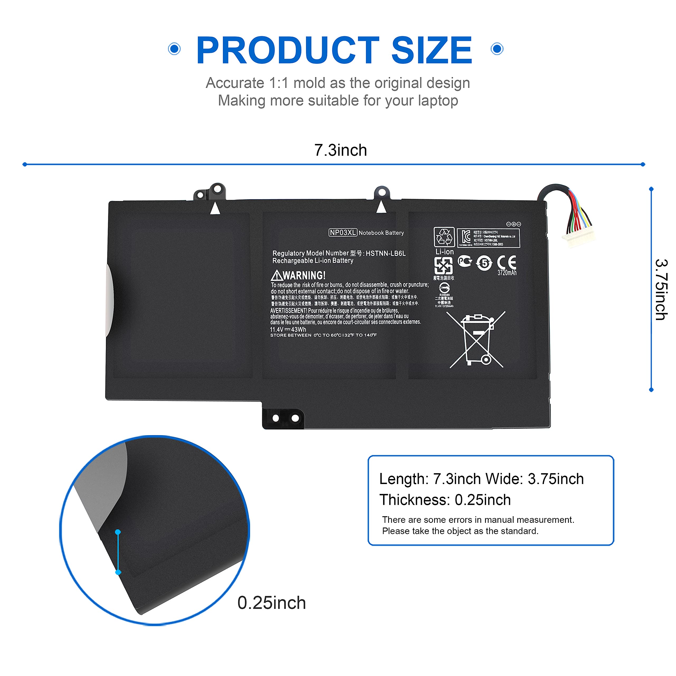 Foto 5 | Batería Wymisnit Np03xl 761230-005 De 43 Wh Para Hp Envy X360 15 - Venta Internacional.