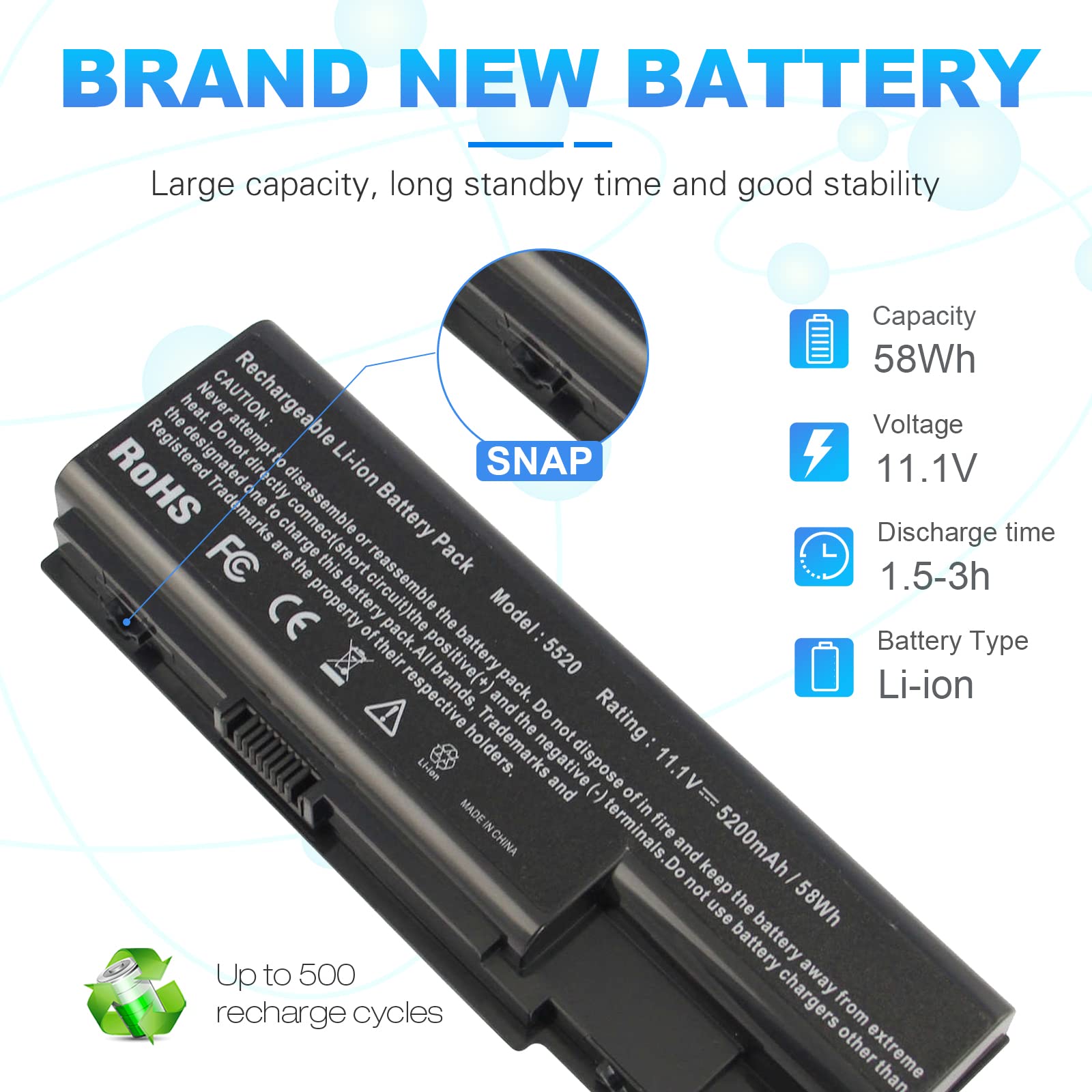 Foto 5 | Batería Portátil Fancy Buying Para Gateway Nv73 Nv74 Nv78 5920g Nv79 - Venta Internacional.