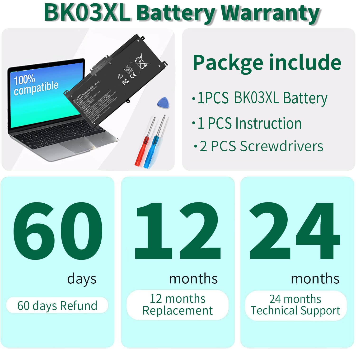 Foto 7 pulgar | Bateria Dmkaollk Bk03xl 916811-855 Para Hp Pavilion X360 14 - Venta Internacional.