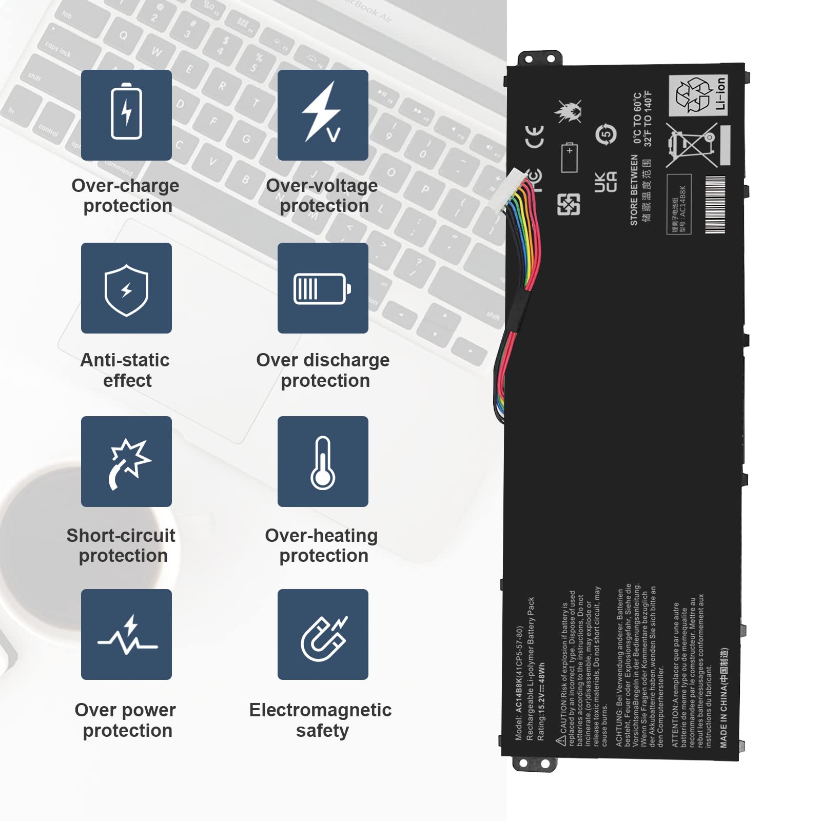 Foto 5 | Batería Tree.nb Ac14b8k 48 Wh 15 2 V Para Acer Chromebook - Venta Internacional.