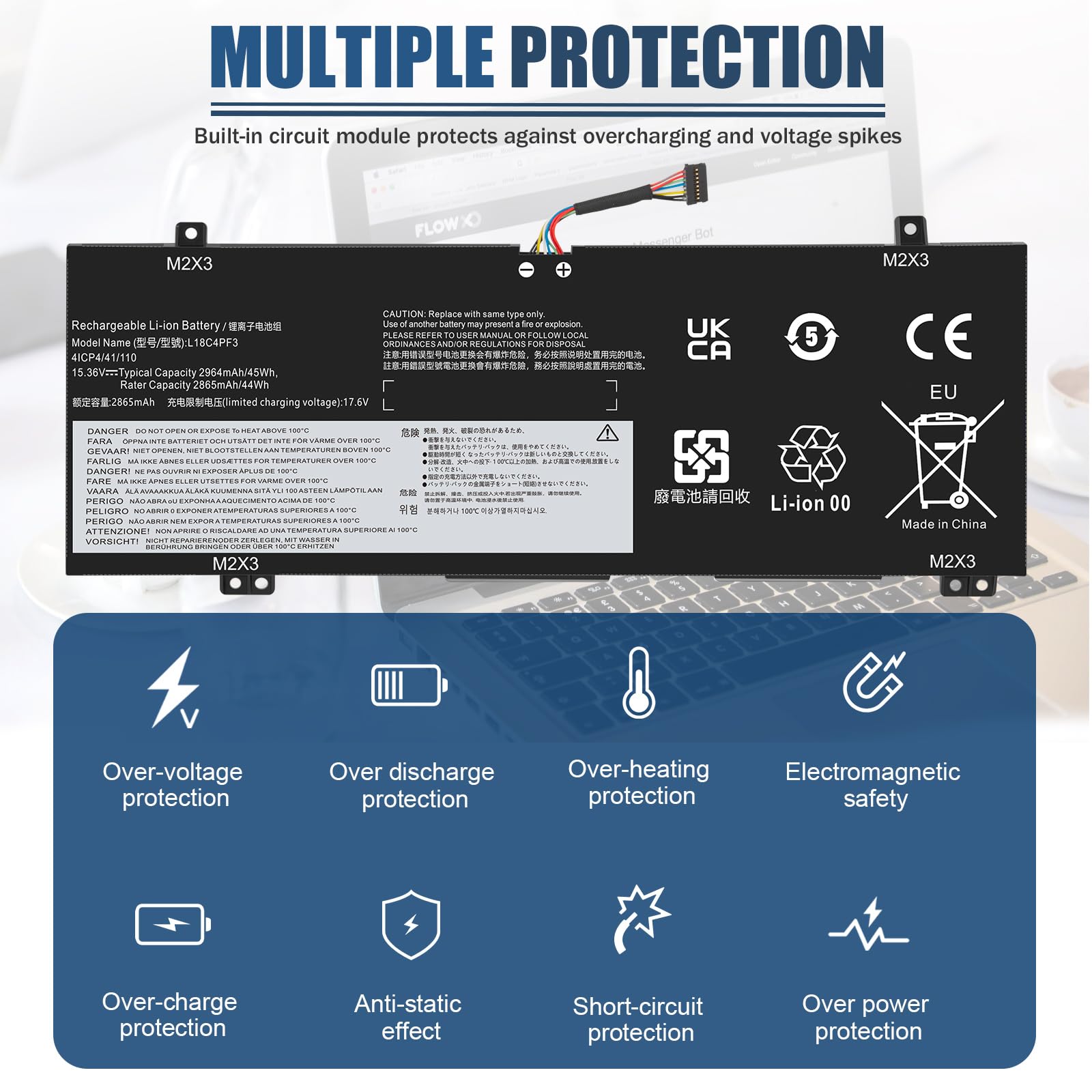 Foto 4 | Batería Portátil Fancy Buying L18c4pf3 Para Lenovo Ideapad C340 - Venta Internacional.