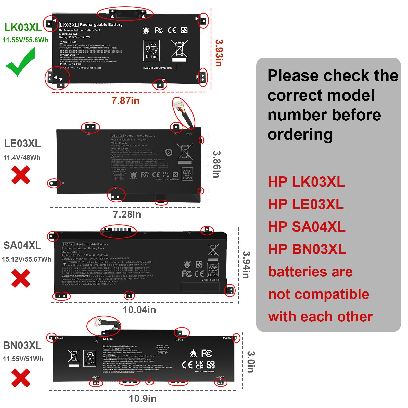 Foto 3 pulgar | Batería Fancy Buying Lk03xl Para Hp Envy X360 Convertible - Venta Internacional.