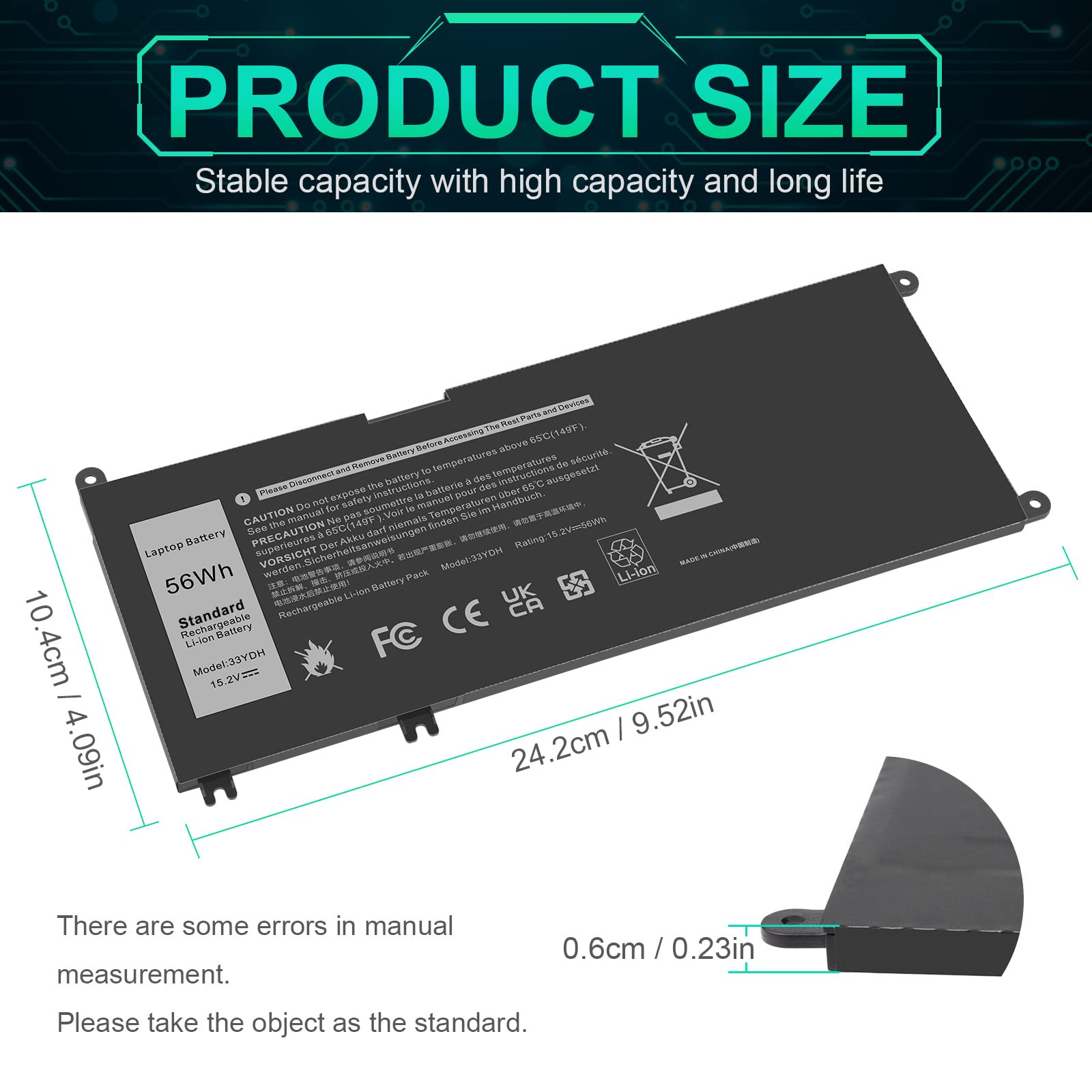 Foto 4 pulgar | Batería De Portátil Tree.nb 56wh 33ydh Para Dell Inspiron 17 7000 - Venta Internacional.