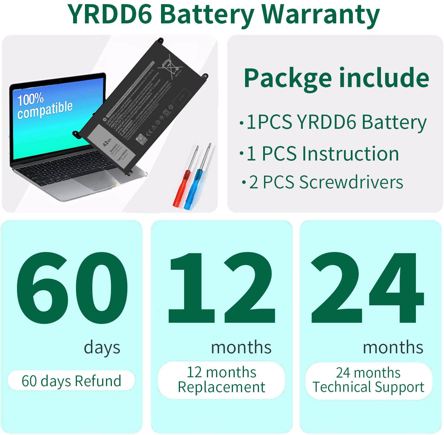 Foto 7 pulgar | Batería Dmkaollk Yrdd6 De 42 Wh Para Dell Inspiron 15 3000 3583 - Venta Internacional.