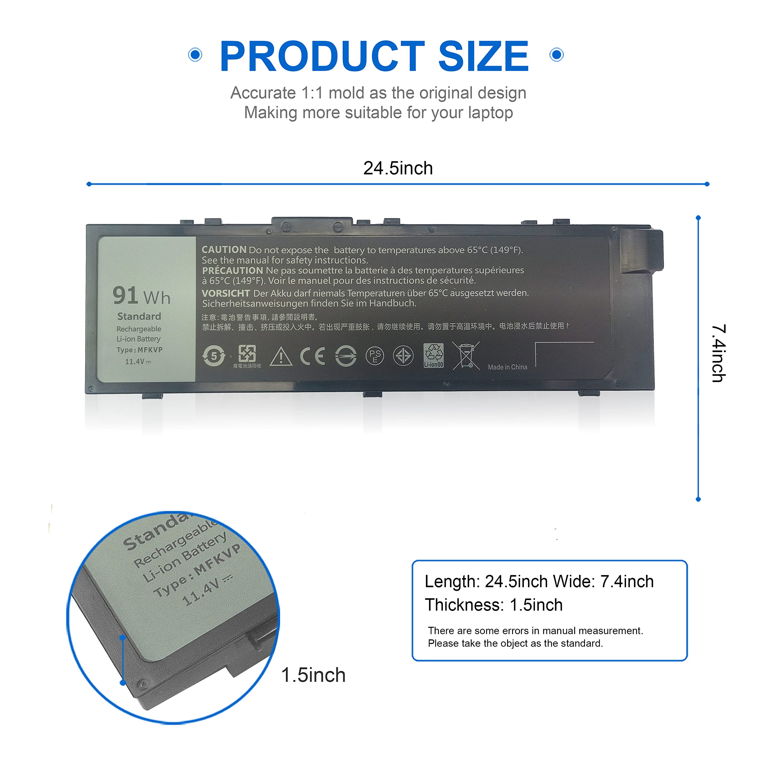 Foto 4 pulgar | Batería Wymisnit Mfkvp T05w1 De 91 Wh Para Dell Precision 15 7510 - Venta Internacional.