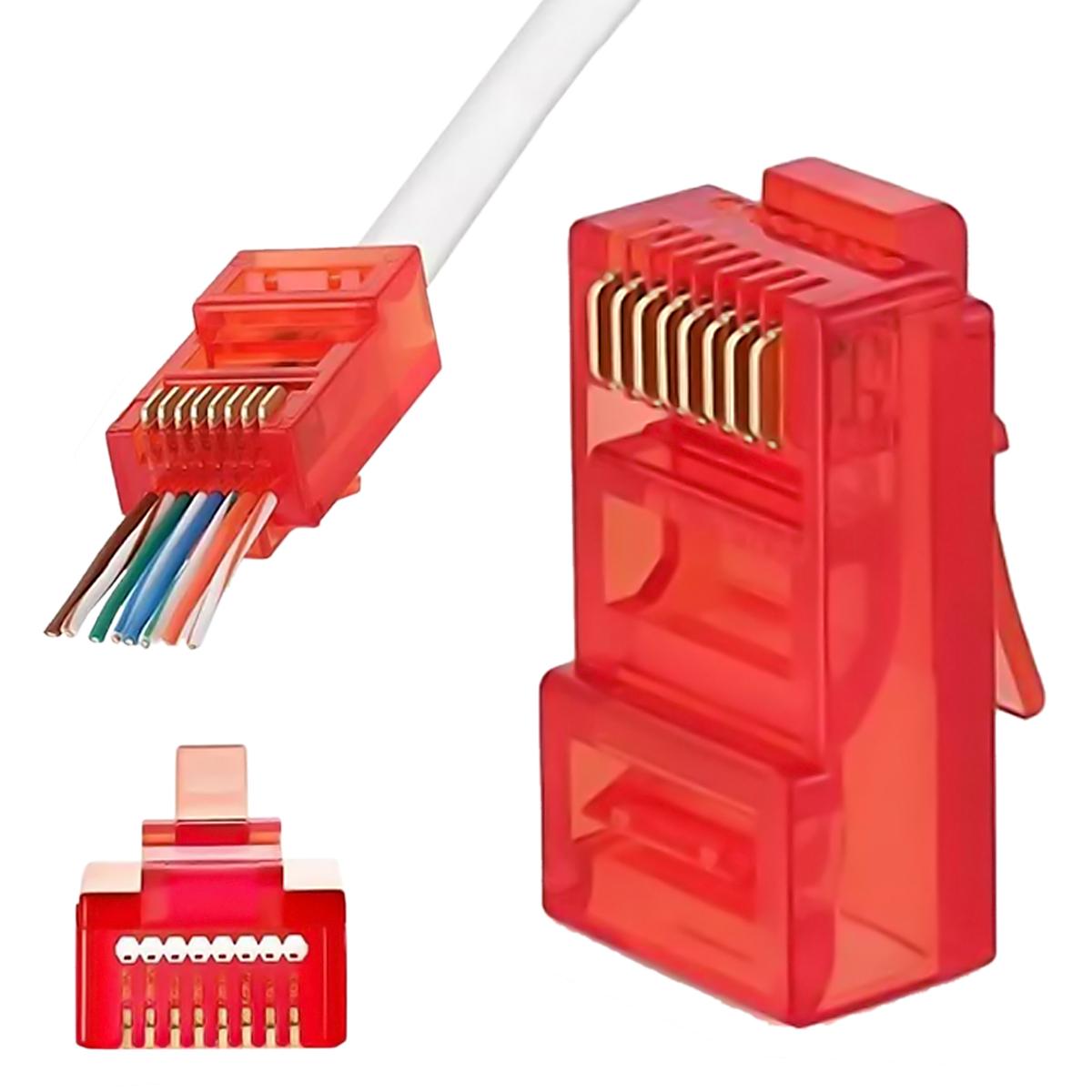 Foto 4 pulgar | Conector Macho Rj45 Ventdepot Mxrcy-004 40 Piezas Rojo