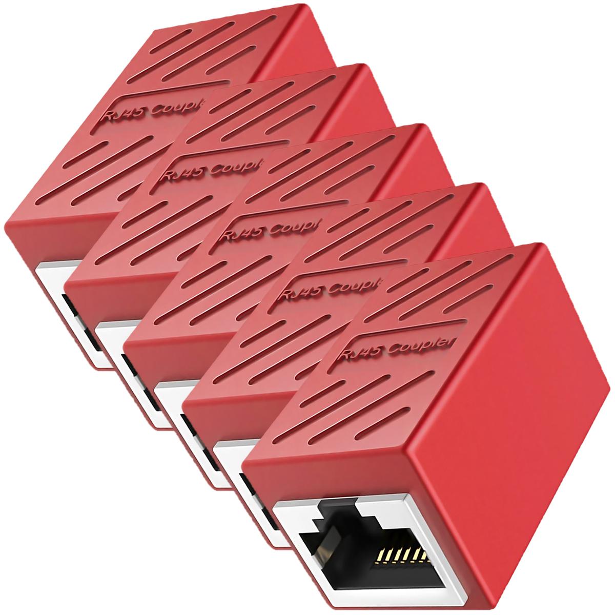 Foto 1 | Puerto Extensión Cable Ethernet Ventdepot Mxlke-005 5  Piezas Rojo