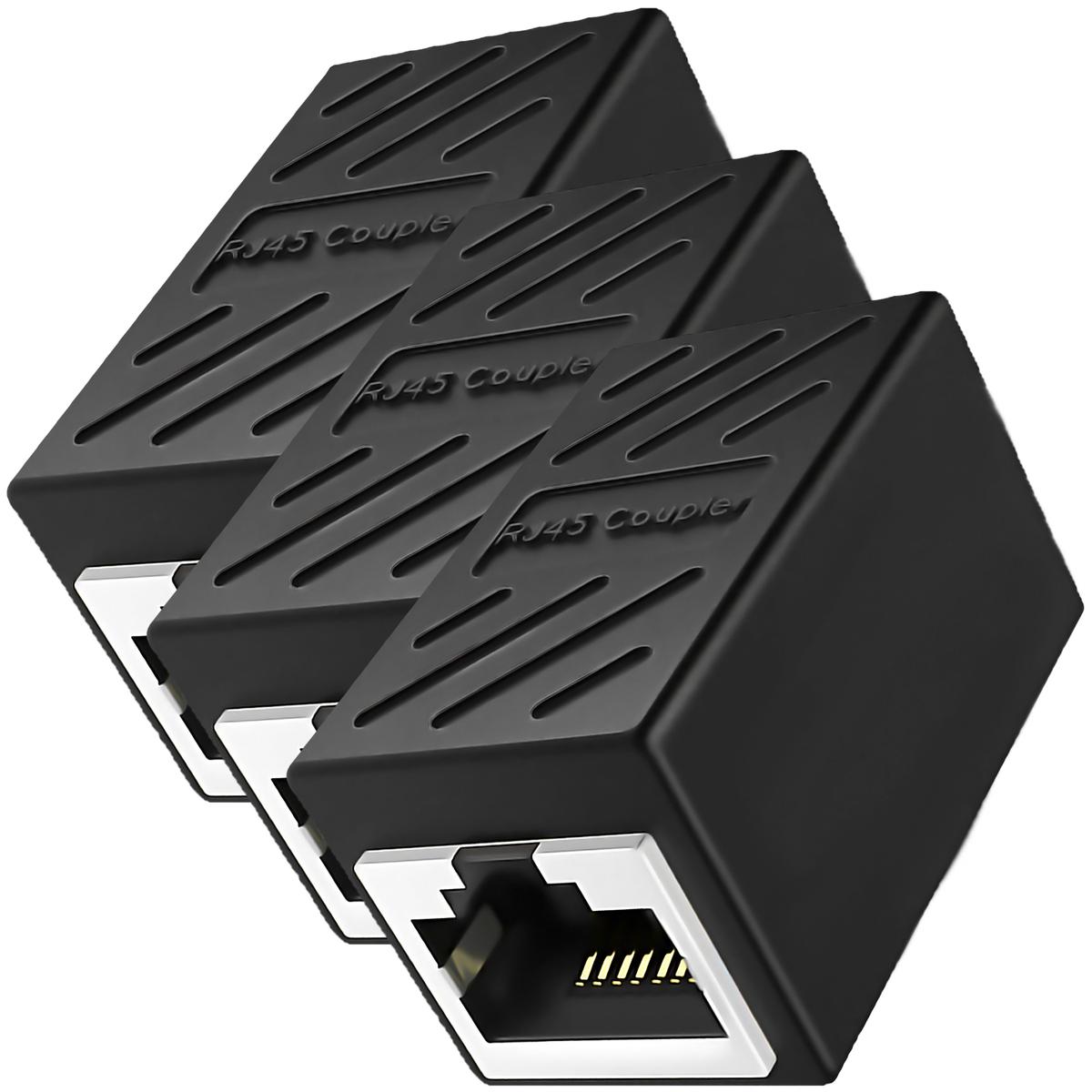 Foto 2 pulgar | Conector Doble Lan Ventdepot Mxlkk-003 3  Piezas Negro