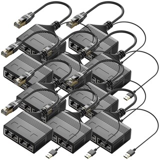 Foto 1 | Divisor Rj45 Alta Calidad Ventdepot Mxpon-006 10 Piezas Negro