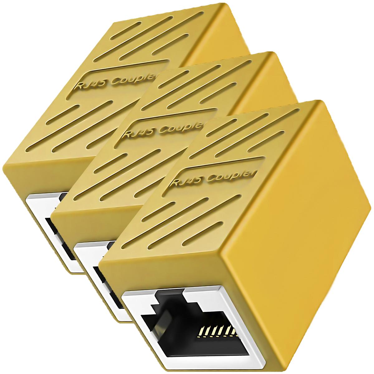 Foto 1 | Empalme De Conectores Rj45 Ventdepot Mxlky-003 3  Piezas Amarillo