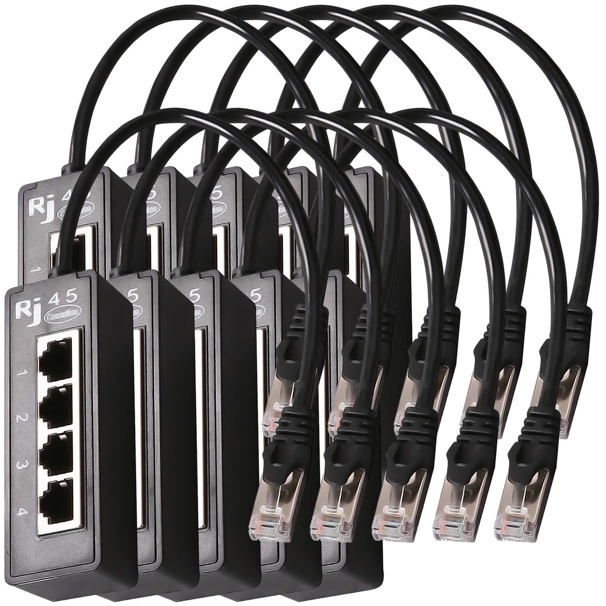 Foto 3 pulgar | Divisor Ethernet Ventdepot Mxntv-006 10 Piezas Negro