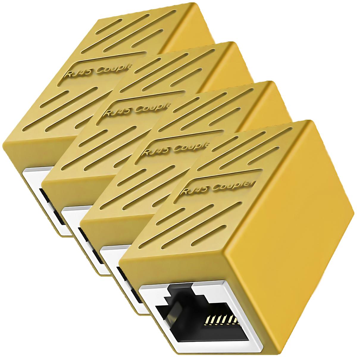 Foto 1 | Empalme Cable Ethernet Ventdepot Mxlky-004 4  Piezas Amarillo