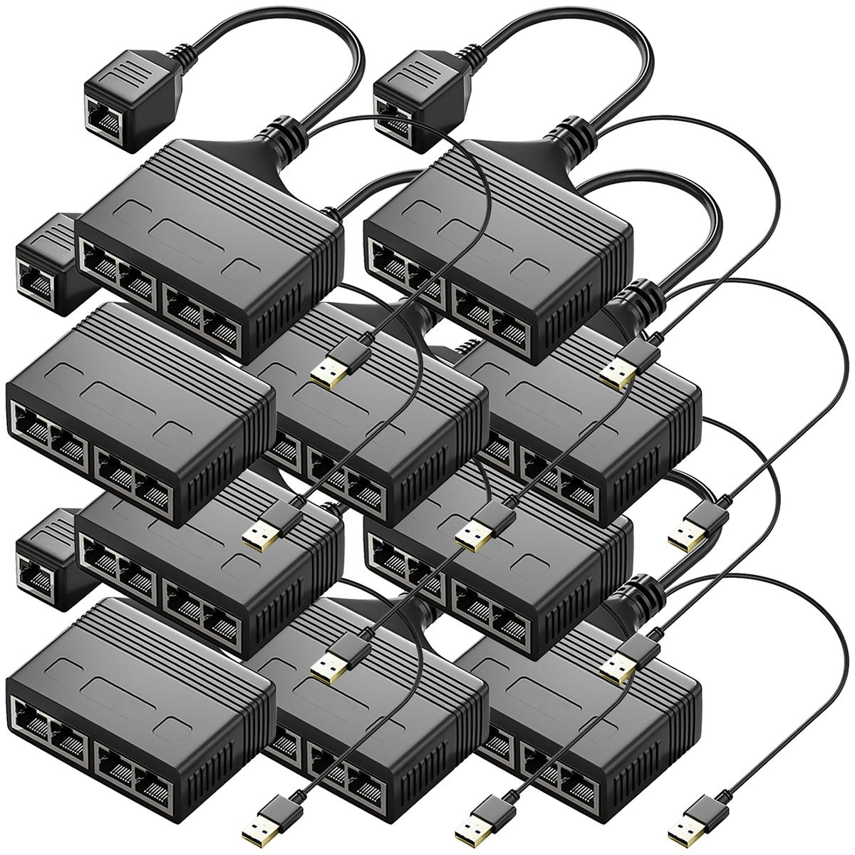 Cable Divisor 1 A 4 Vías Ventdepot Mxpnf-006 10 Piezas Negro