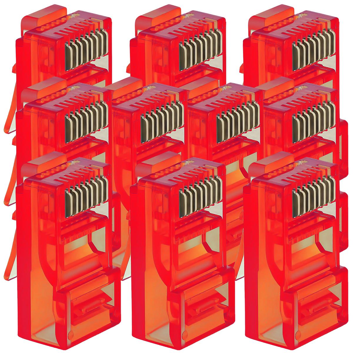 Foto 2 pulgar | Conector Ethernet Ventdepot Mxrcy-001 10 Piezas Rojo