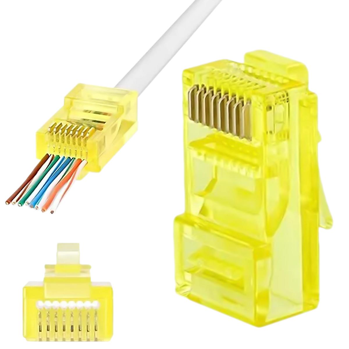 Foto 4 pulgar | Extremo Para Cable De Internet Ventdepot Mxcyy-005 50 Piezas Amarillo