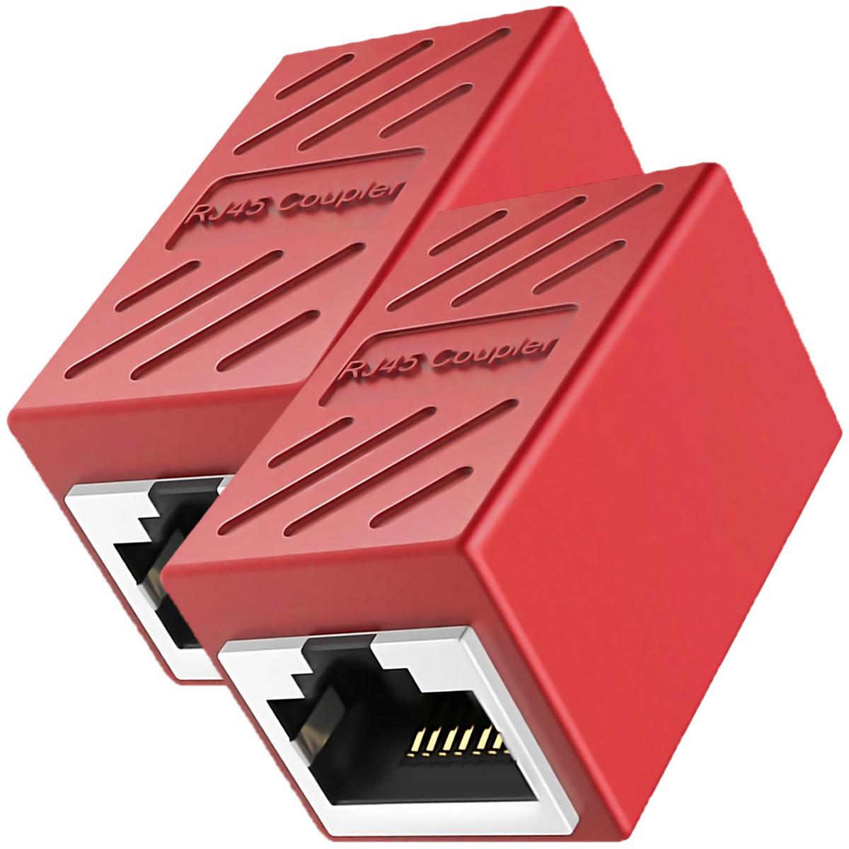 Foto 2 pulgar | Acoplador Cable De Red Ventdepot Mxlke-002 2  Piezas Rojo