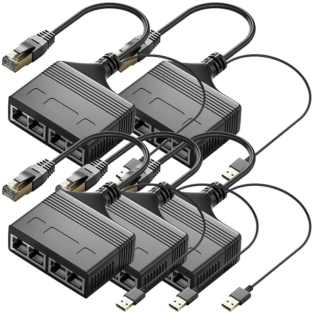 Divisor De Red Alta Compatibilidad Ventdepot Mxpon-005 5 Piezas Negro