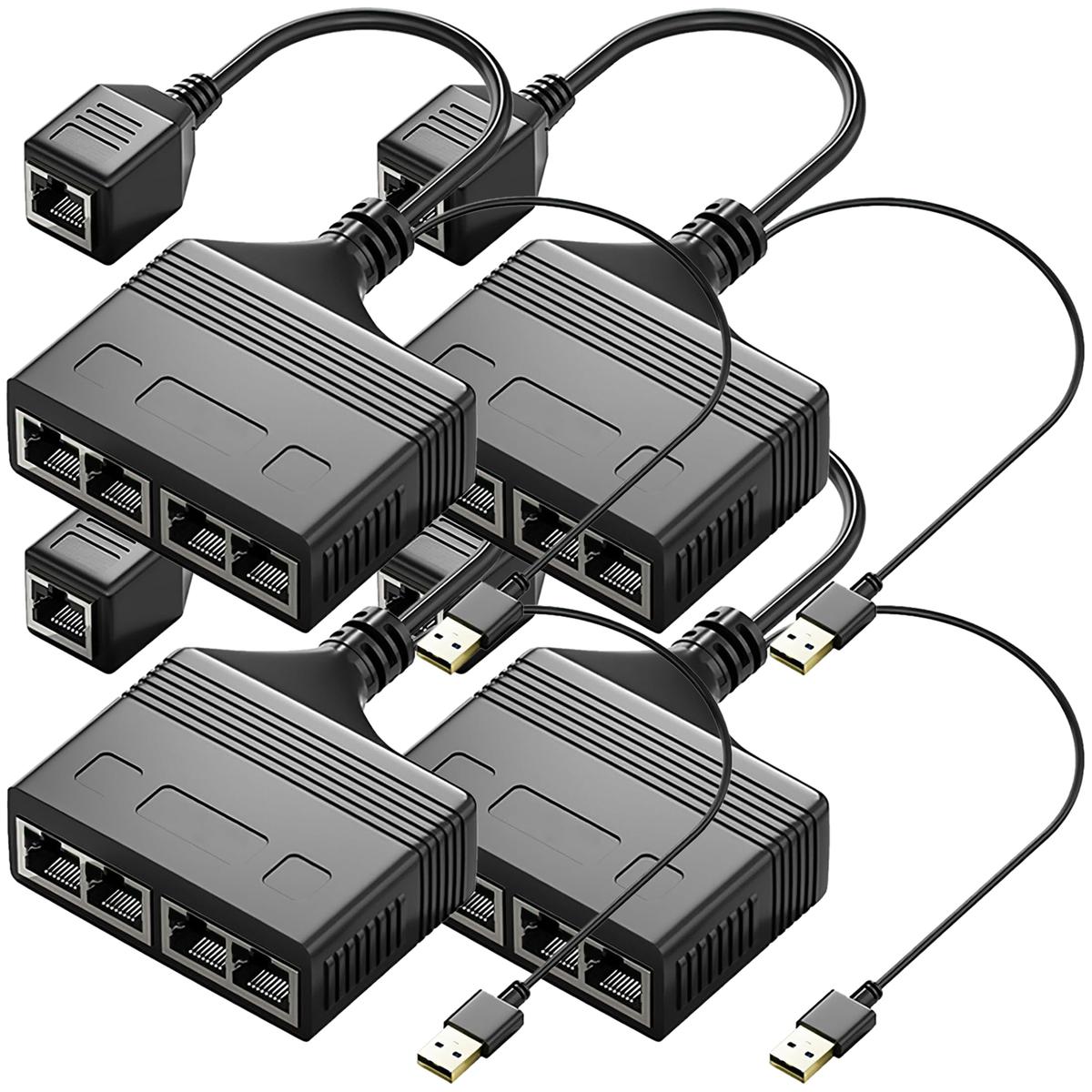 Cable Divisor Ethernet Ventdepot Mxpnf-004 4 Piezas Negro