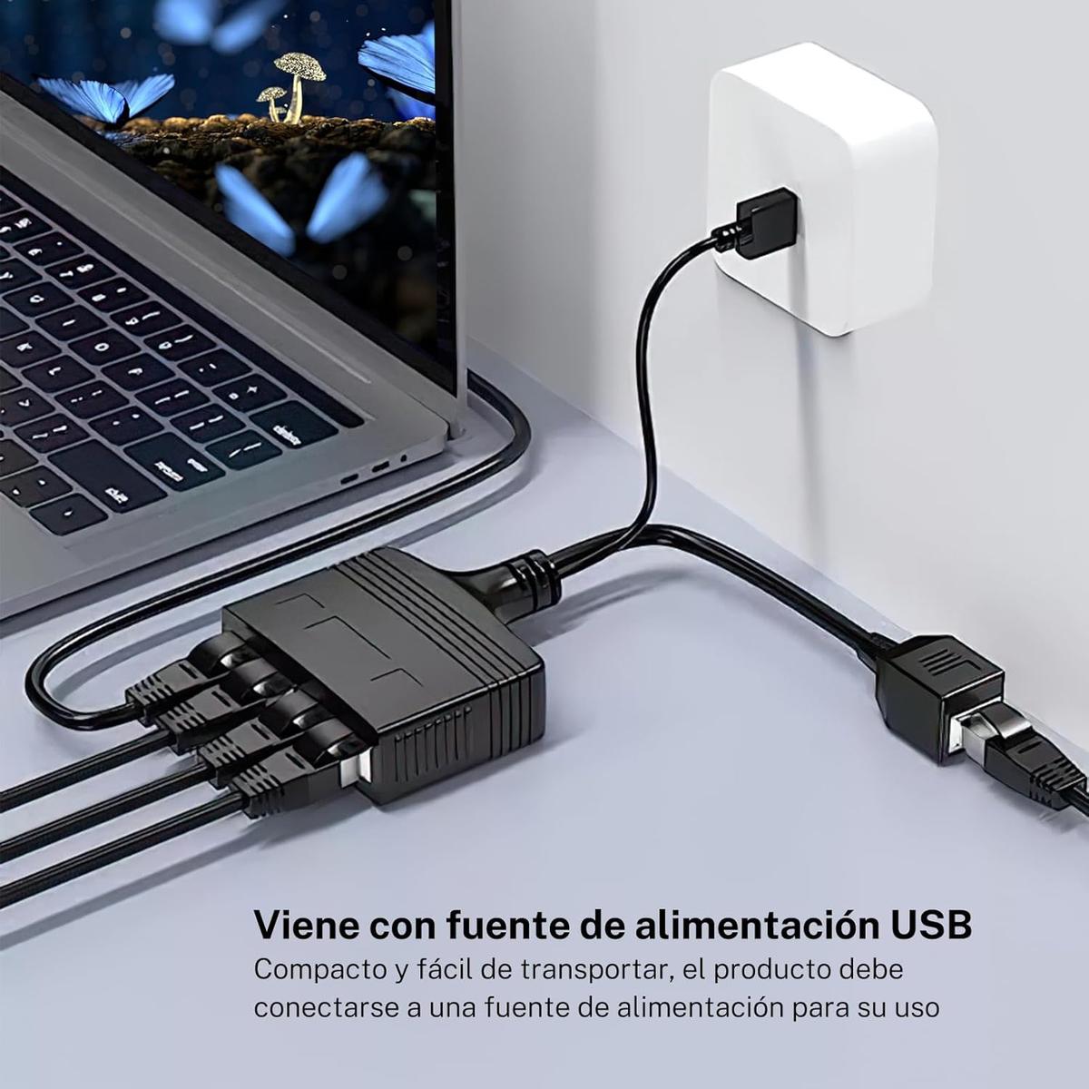 Foto 4 pulgar | Cable Divisor Ethernet Ventdepot Mxpnf-004 4 Piezas Negro