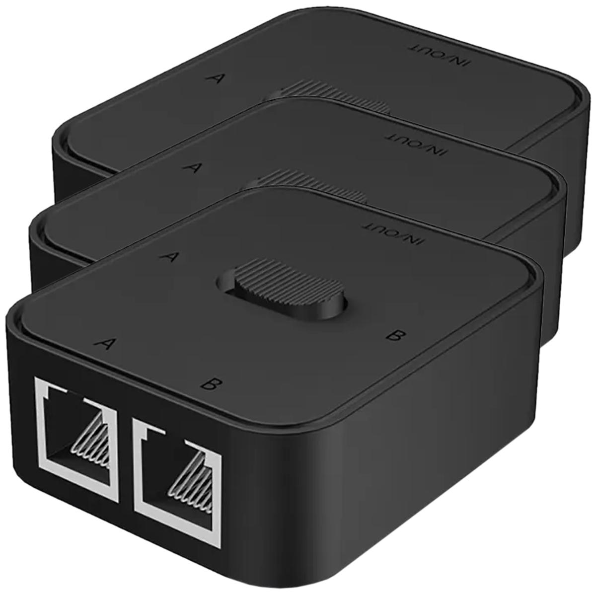 Foto 3 pulgar | Selector Ethernet Rj45 Ventdepot Mxntb-003 3 Piezas Negro