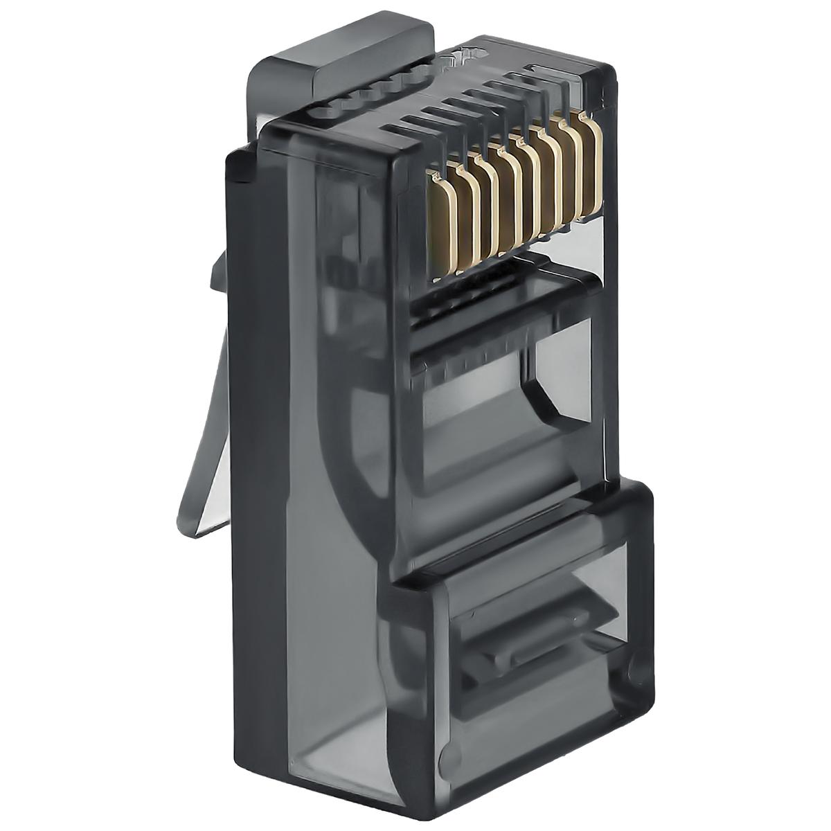 Conector Cable Ethernet Plano Ventdepot Mxctk-005 50 Piezas Negro