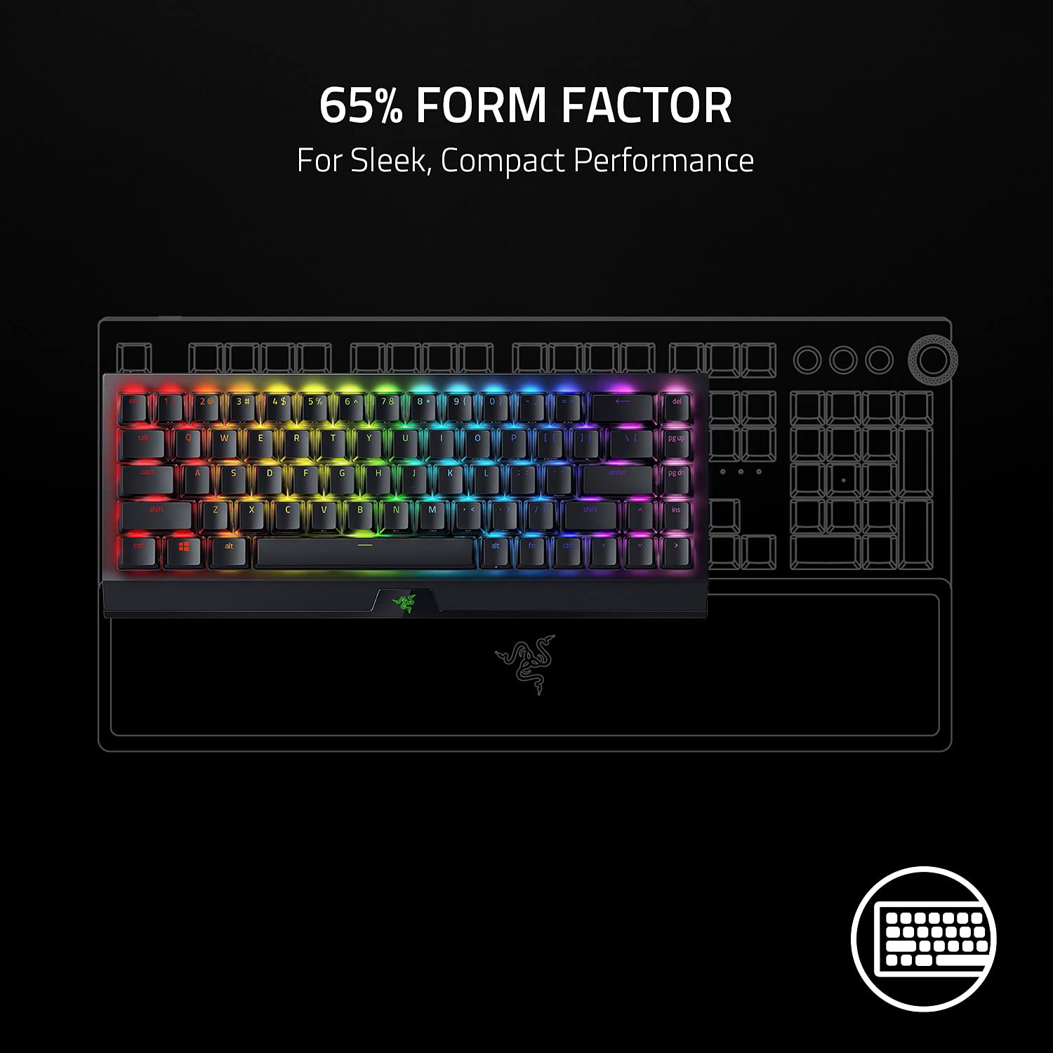 Foto 3 pulgar | Teclado para Juegos Razer Blackwidow V3 Mini Hyperspeed 65% Inalámbrico - Venta Internacional