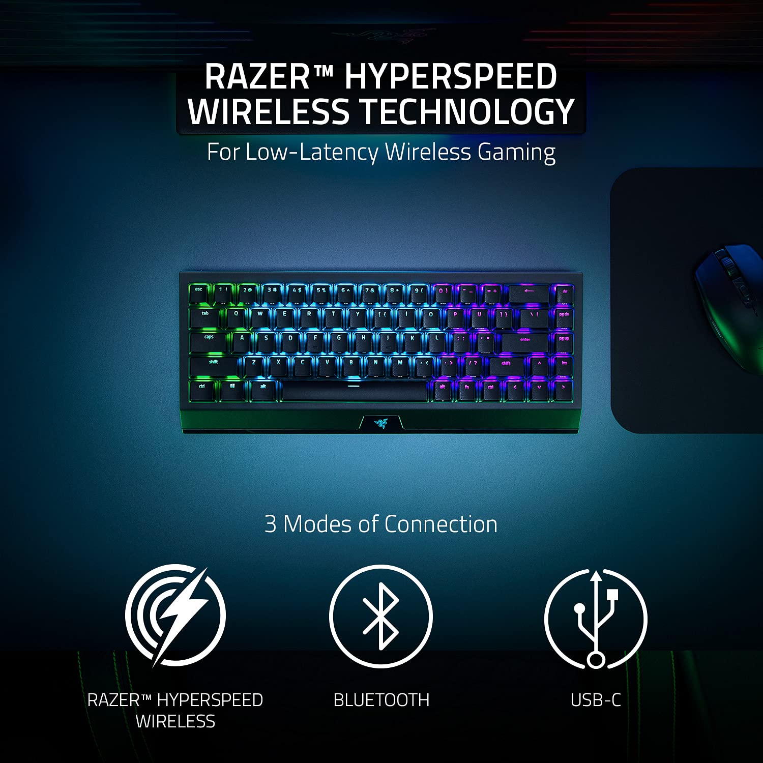 Foto 4 pulgar | Teclado para Juegos Razer Blackwidow V3 Mini Hyperspeed 65% Inalámbrico - Venta Internacional