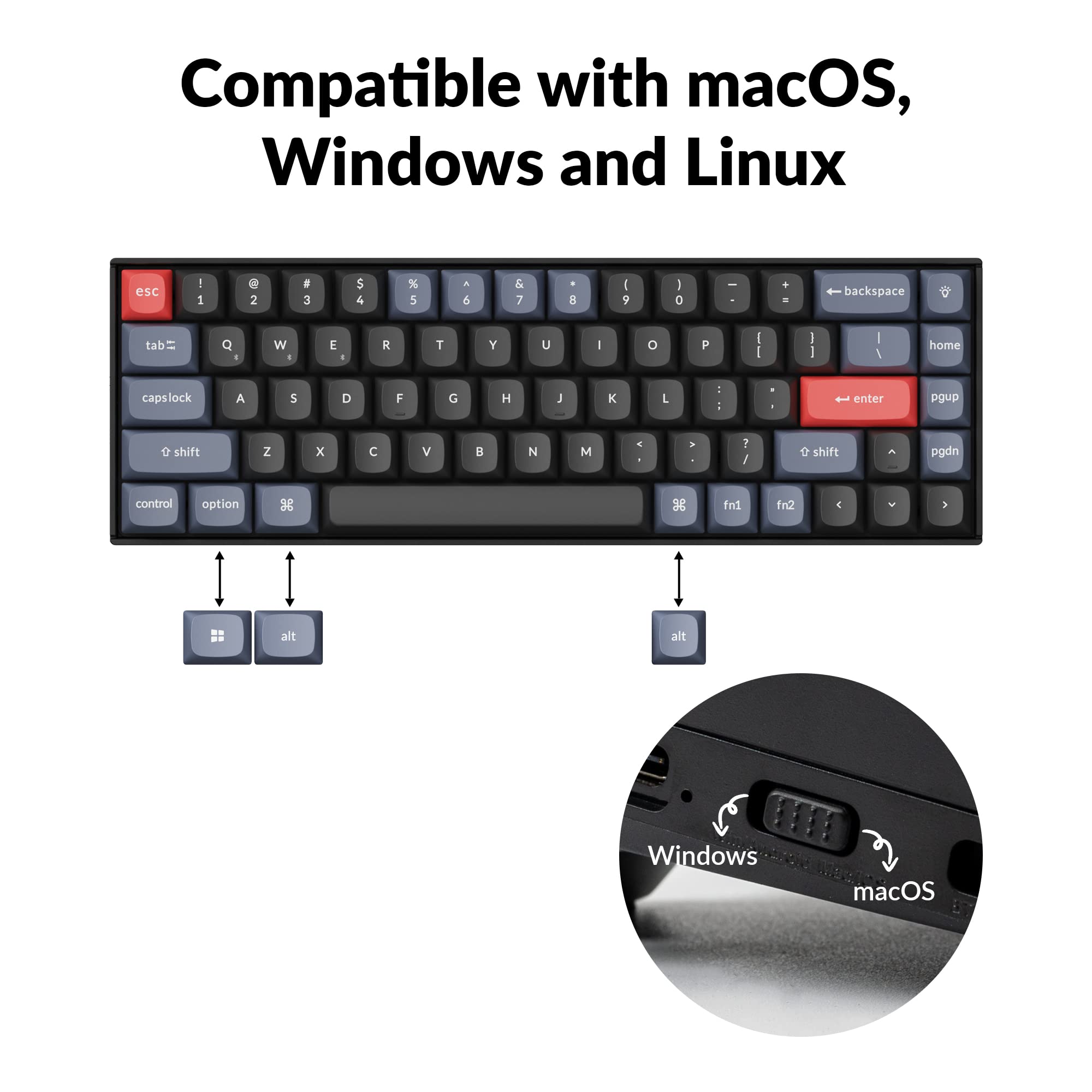 Foto 6 pulgar | Teclado Keychron K6 Pro Inalámbrico Con Interruptor Rojo Retroiluminado En Blanco - Venta Internacional.