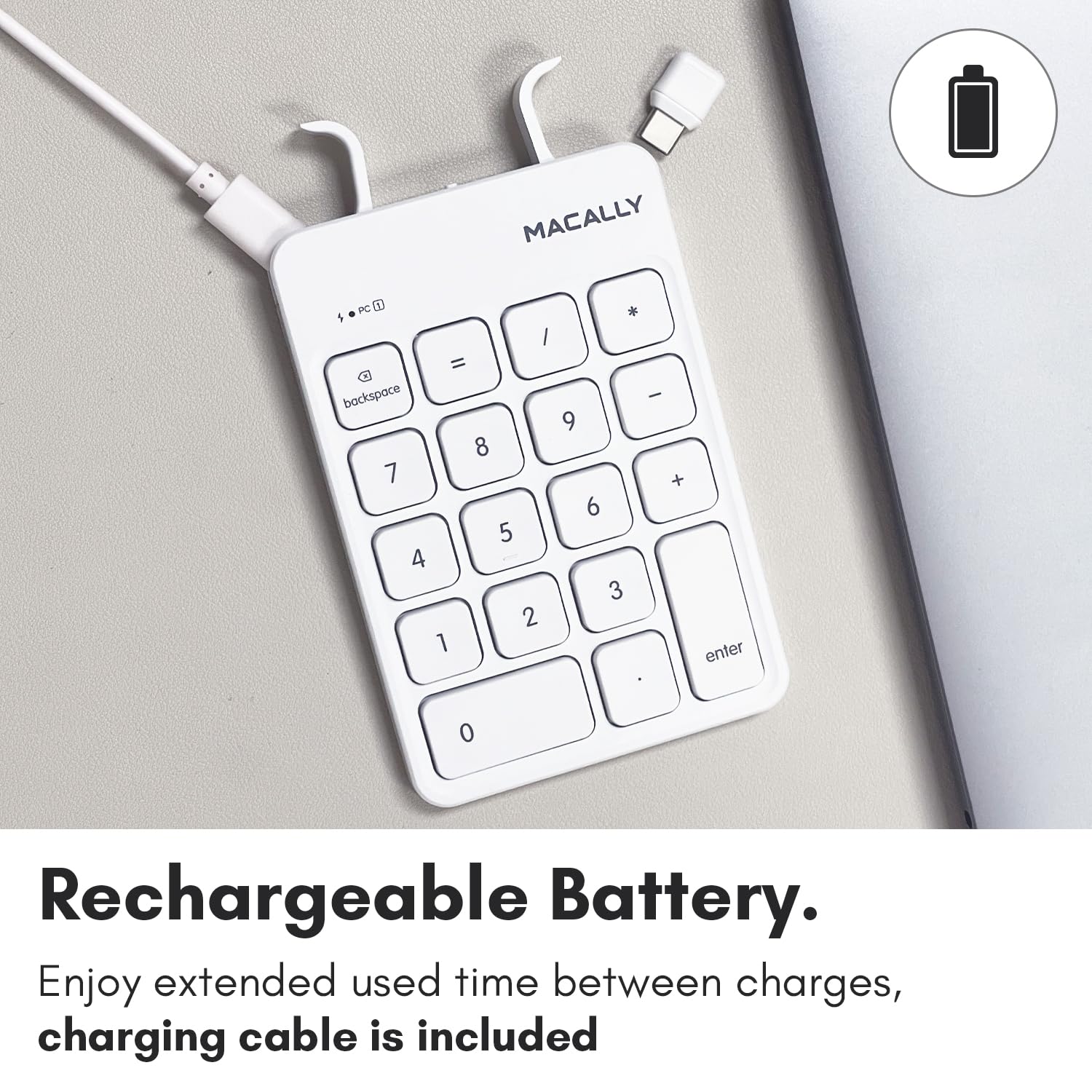 Foto 6 pulgar | Teclado Numérico Inalámbrico Macally Usb-c Para Mac Macbook Imac - Venta Internacional.