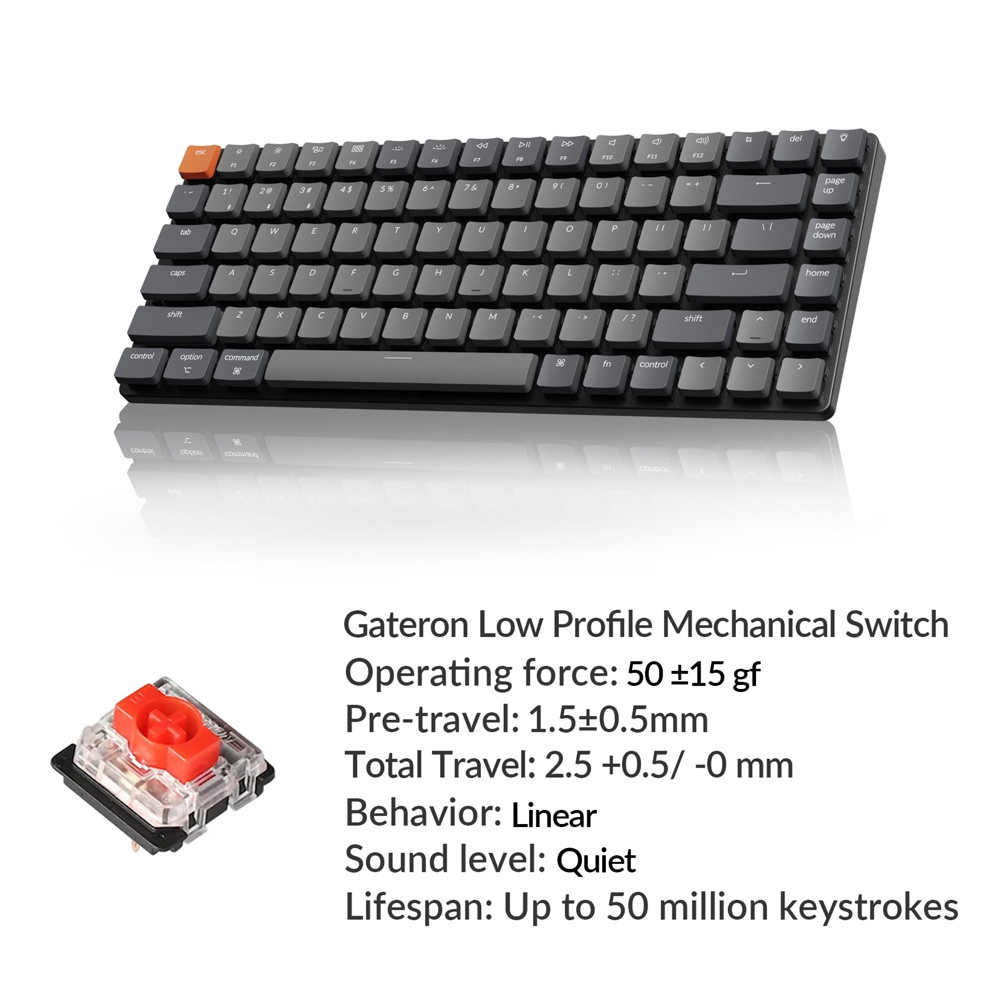 Foto 7 pulgar | Teclado Mecánico Inalámbrico Keychron K3 V2 Con Gateron Red - Venta Internacional.