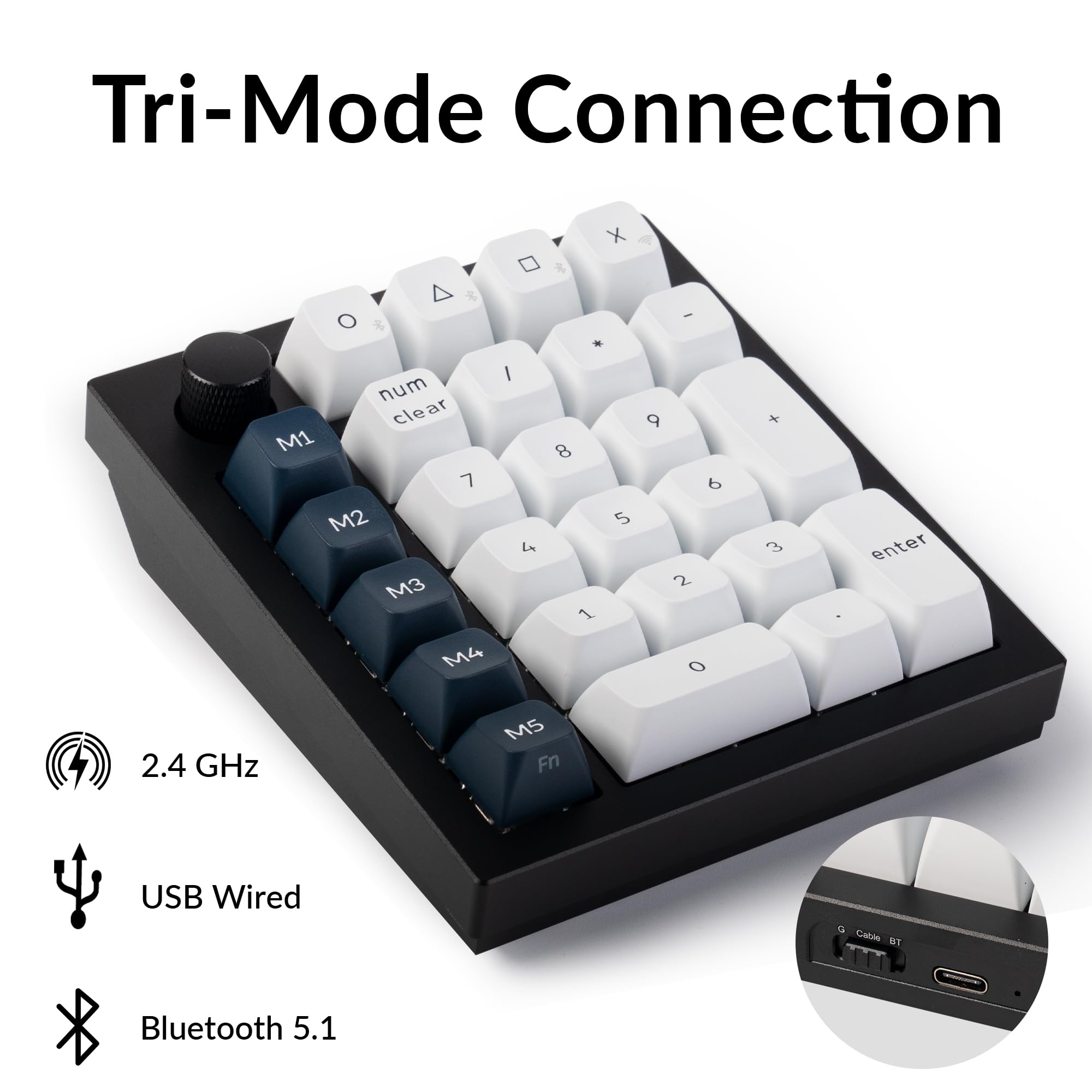 Foto 5 pulgar | Teclado Numérico Mecánico Personalizado Q0 Max Inalámbrico Negro - Venta Internacional.